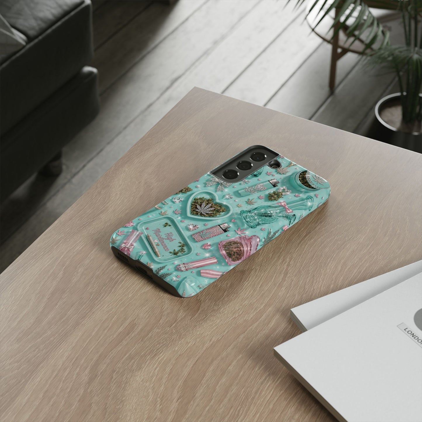 Sunflower Porch Co Mint Cannabis Pattern Phone Case | Tough Case