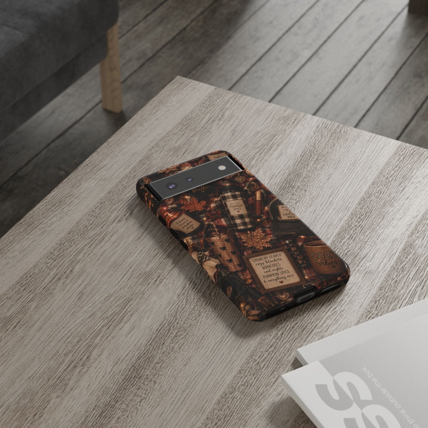 Sunflower Porch Co Cozy Pumpkin Spice Pattern Phone Case | Tough Cases