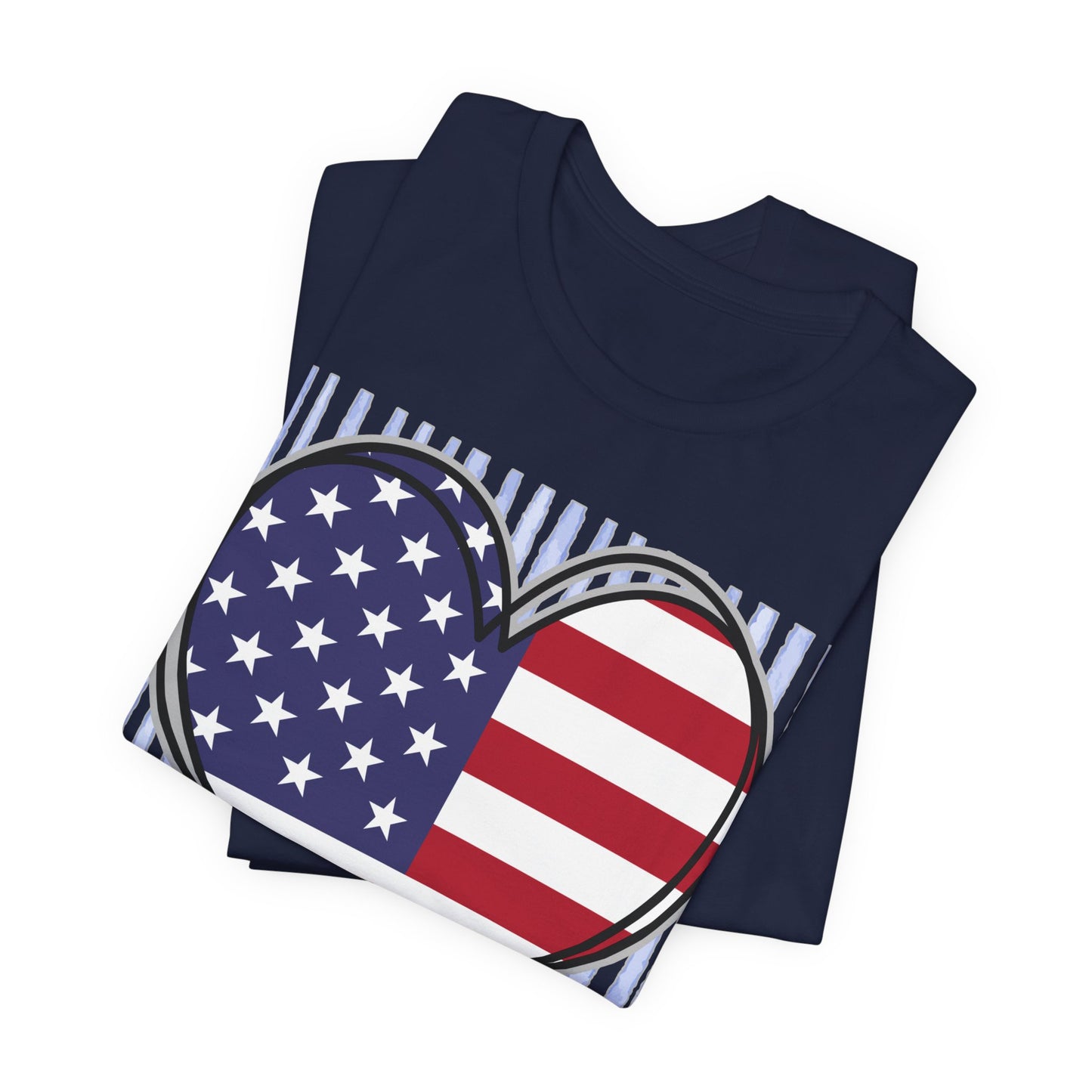 Sunflower Porch Co 4th of July Heart American Flag Tee | Patriotic Independence Day Shirt