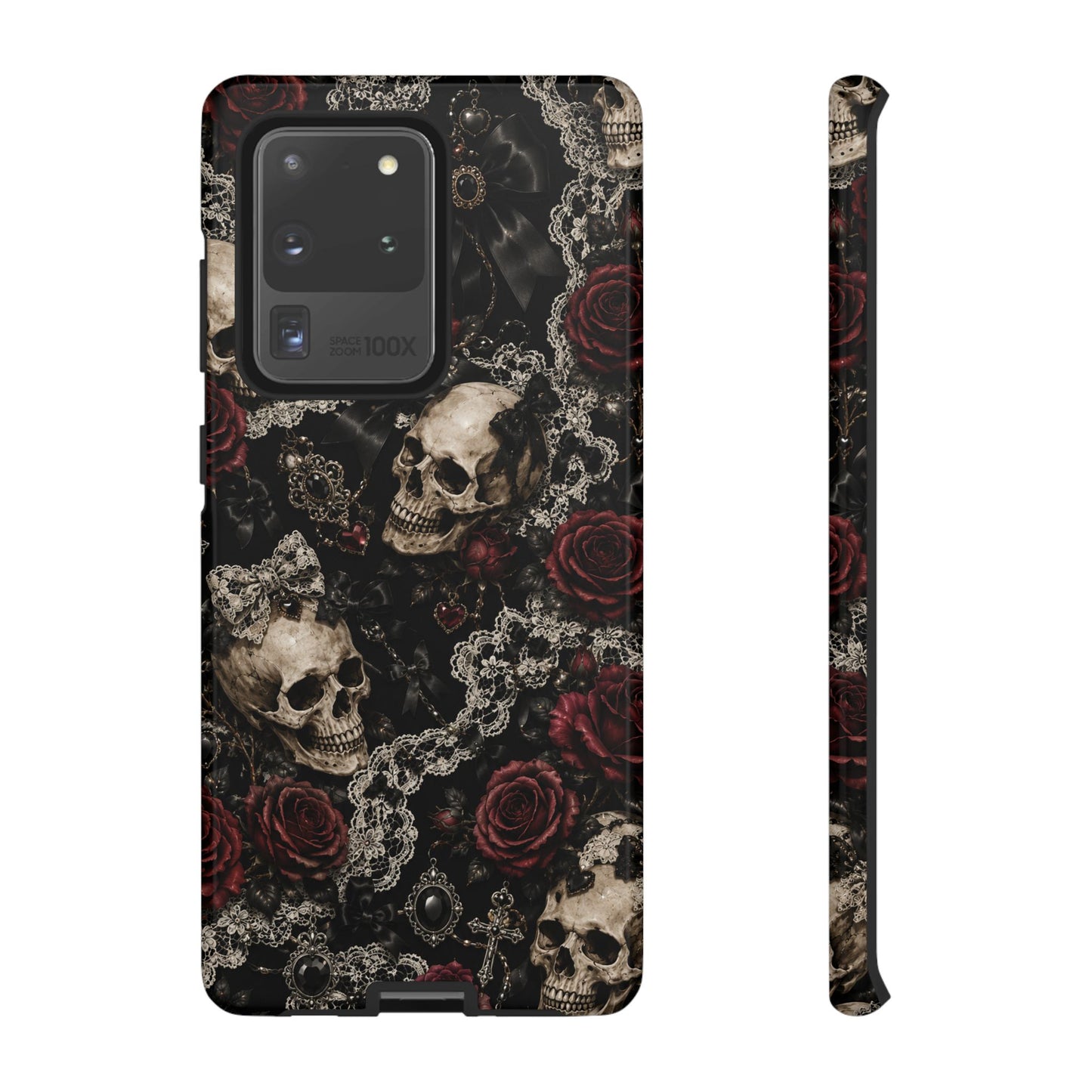 Skull and Red Roses phone case | Tough Cases