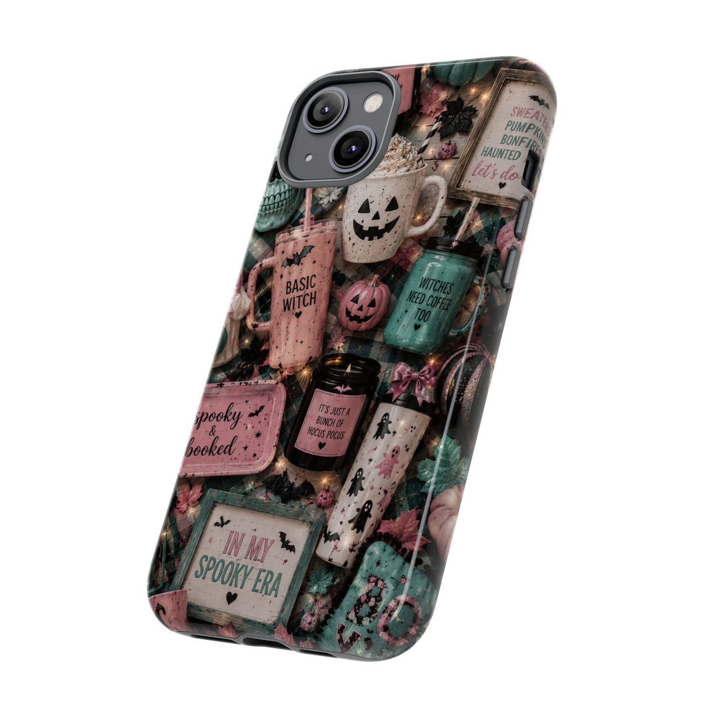 Sunflower Porch Co Spooky Mugs & Pumpkins Tough Cases | Halloween Collage Phone Case