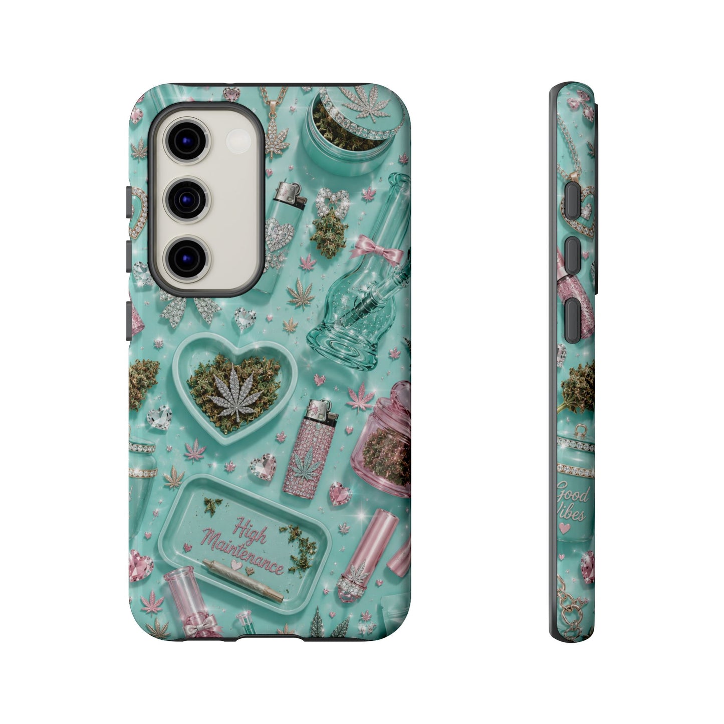Sunflower Porch Co Mint Cannabis Pattern Phone Case | Tough Case