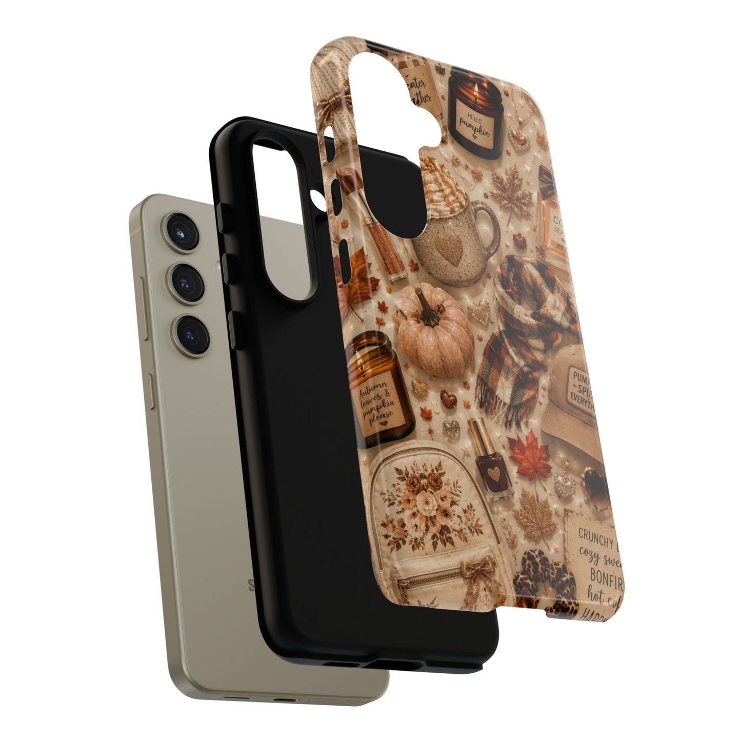 Sunflower Porch Co Cozy Autumn Mug and Pumpkin Pattern Phone Case | Fall Aesthetic