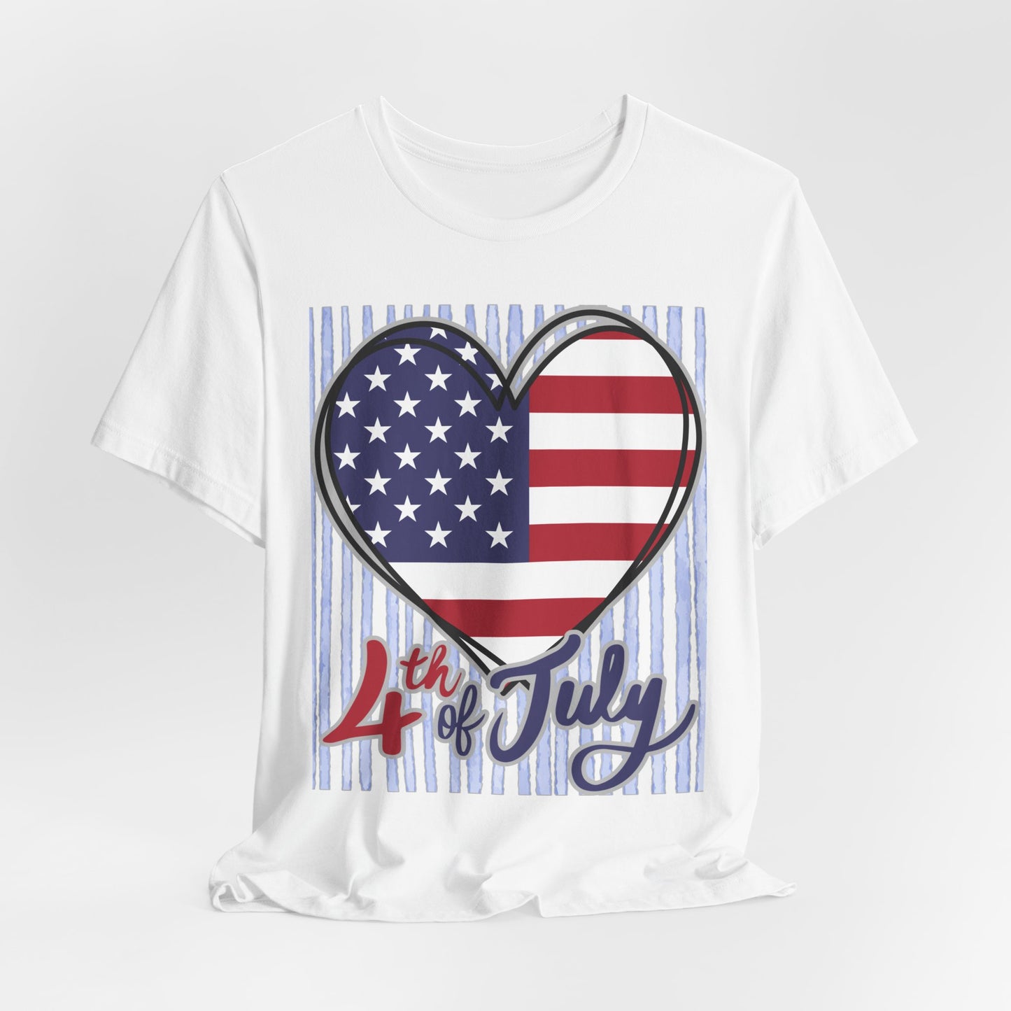 Sunflower Porch Co 4th of July Heart American Flag Tee | Patriotic Independence Day Shirt