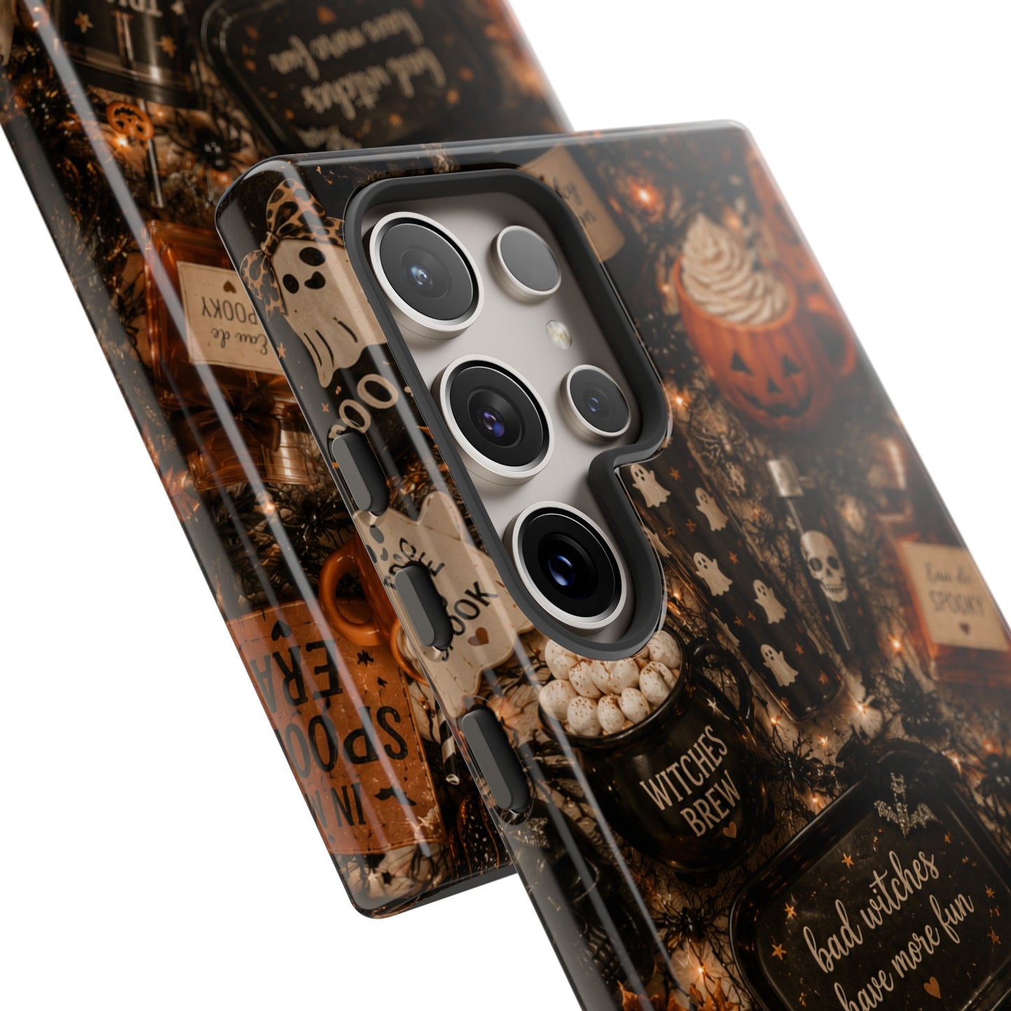 Sunflower Porch Co Halloween Collage phone case | spooky pumpkin witchy design