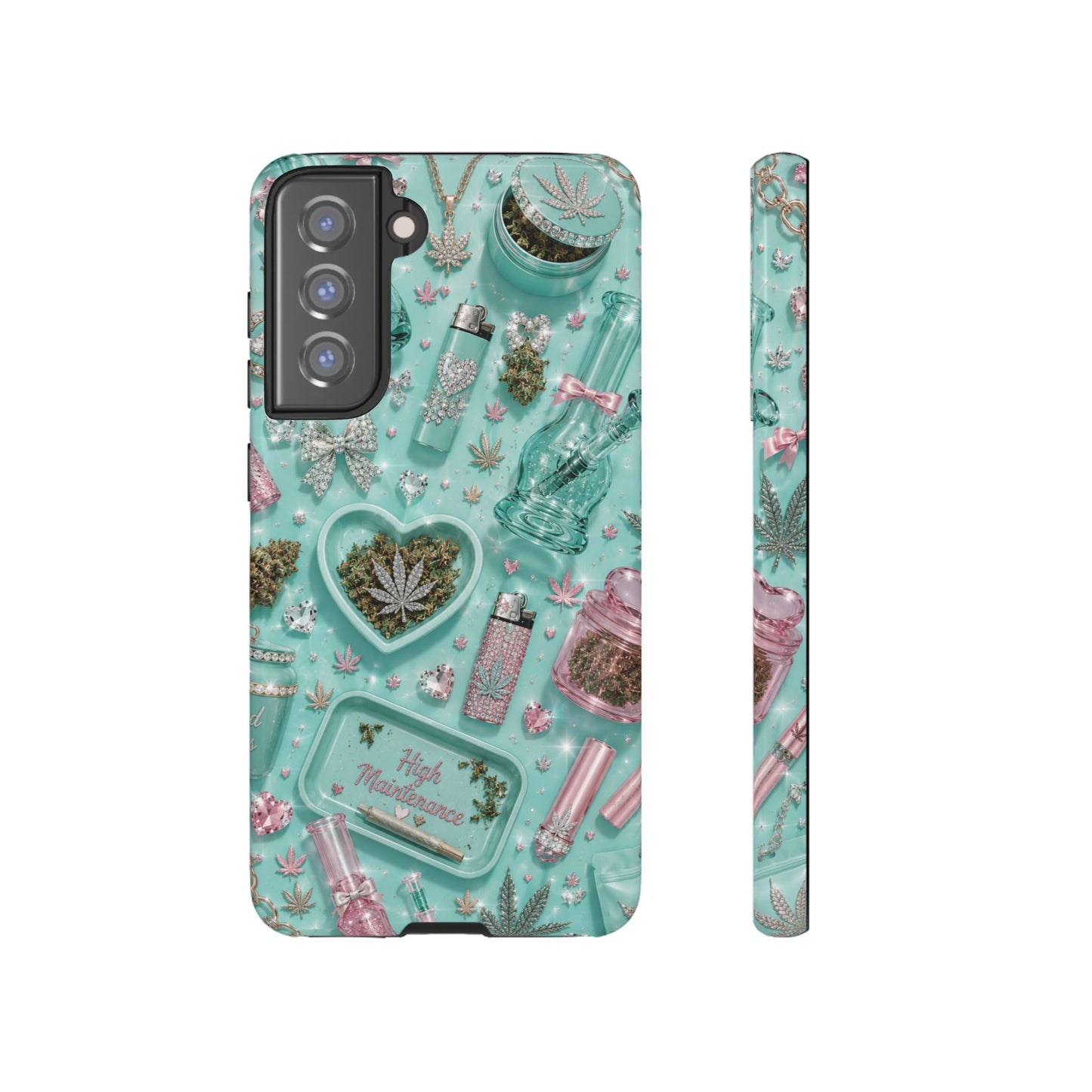 Sunflower Porch Co Mint Cannabis Pattern Phone Case | Tough Case