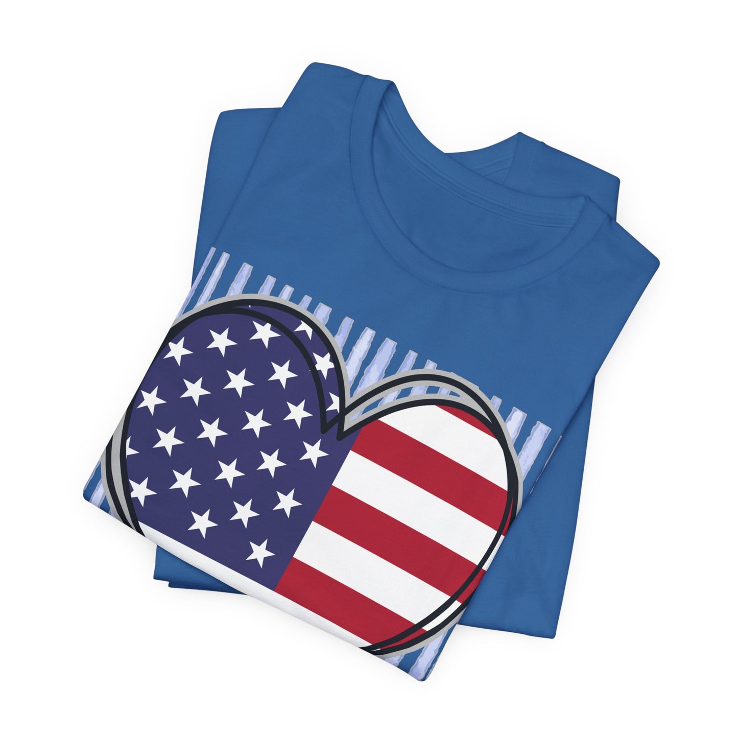 Sunflower Porch Co 4th of July Heart American Flag Tee | Patriotic Independence Day Shirt