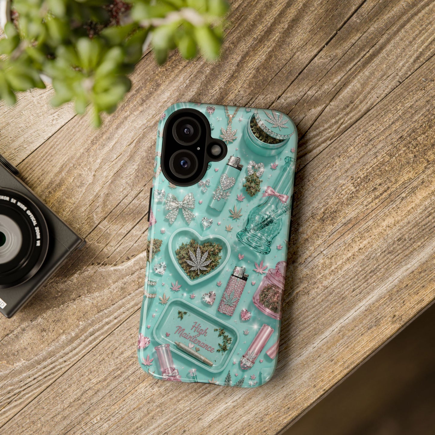 Sunflower Porch Co Mint Cannabis Pattern Phone Case | Tough Case