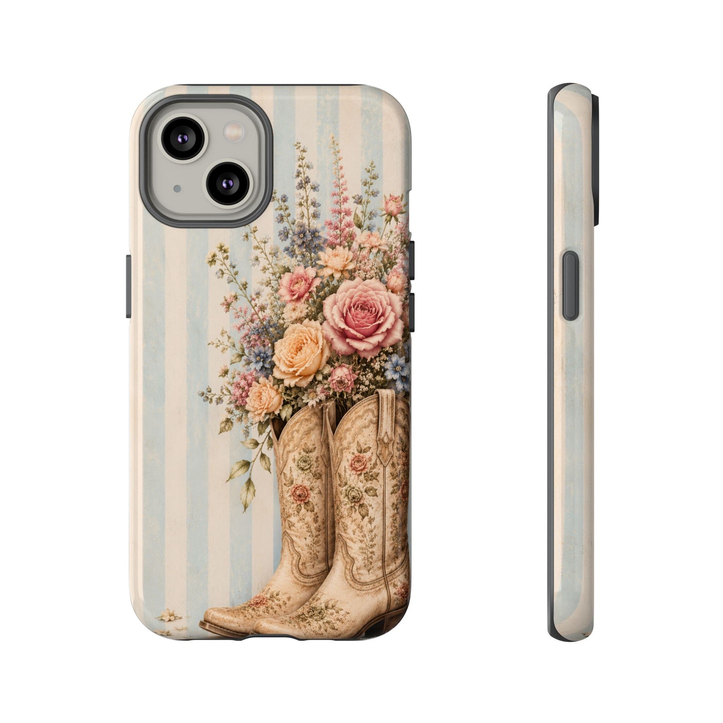 Sunflower Porch Co Vintage Floral Cowboy Boots phone case | iPhone protective case