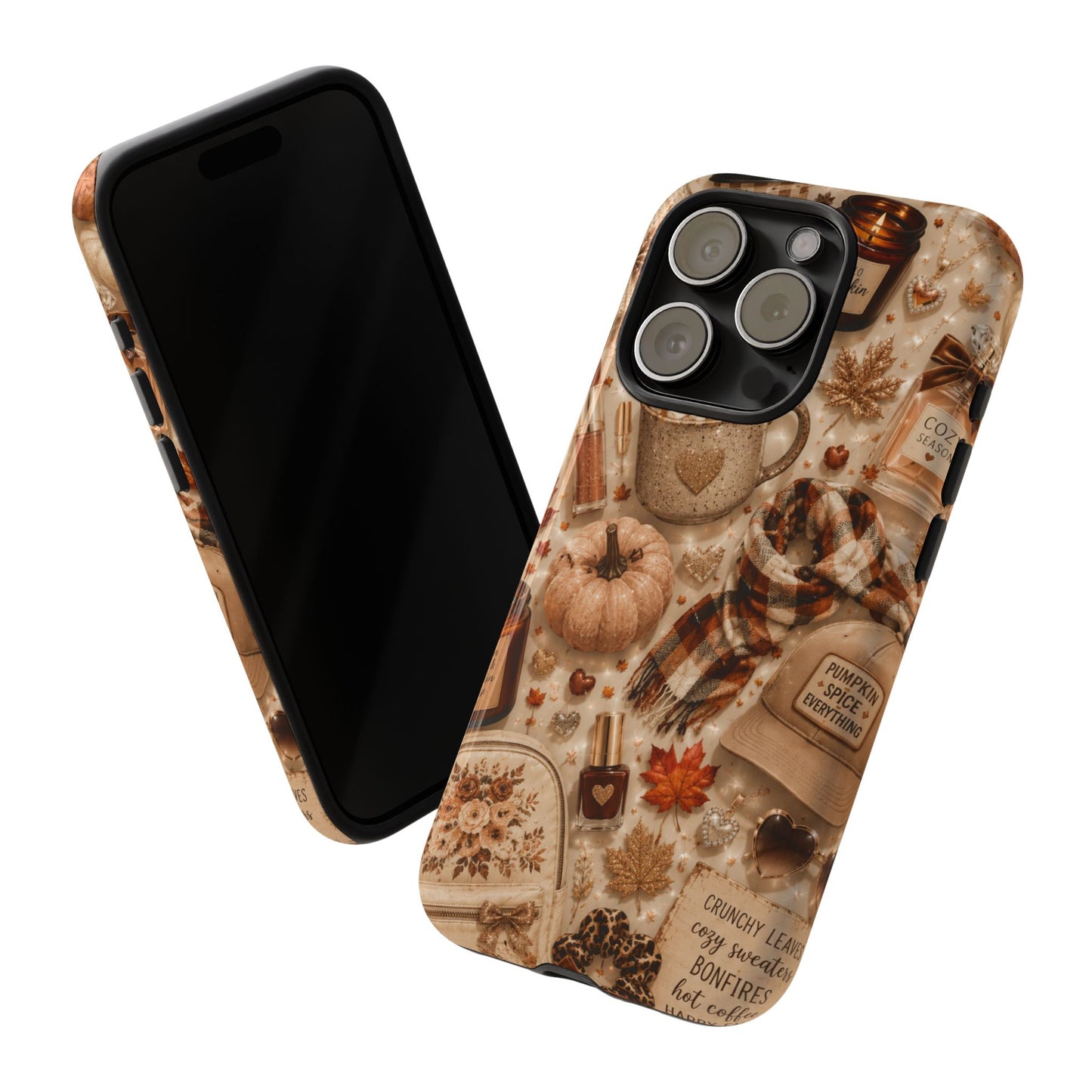 Sunflower Porch Co Cozy Autumn Mug and Pumpkin Pattern Phone Case | Fall Aesthetic