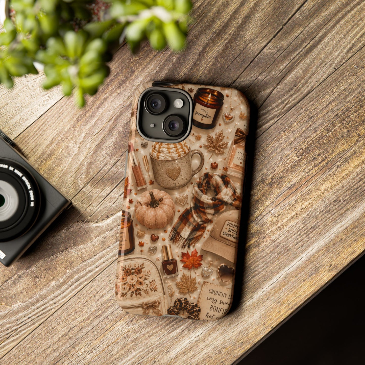 Sunflower Porch Co Cozy Autumn Mug and Pumpkin Pattern Phone Case | Fall Aesthetic