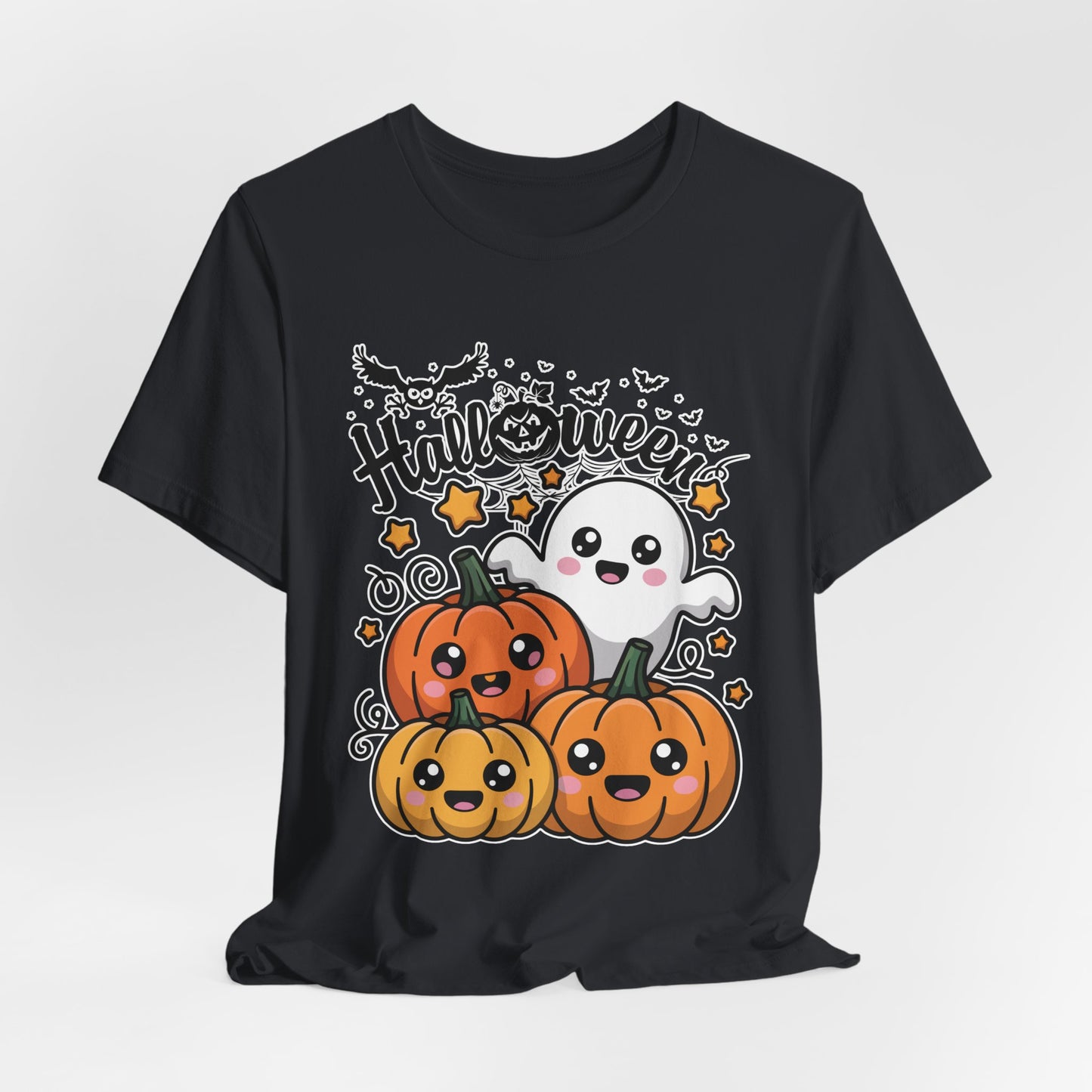 Cute Ghost and Pumpkins Halloween Tee | Pumpkin Trio Shirt