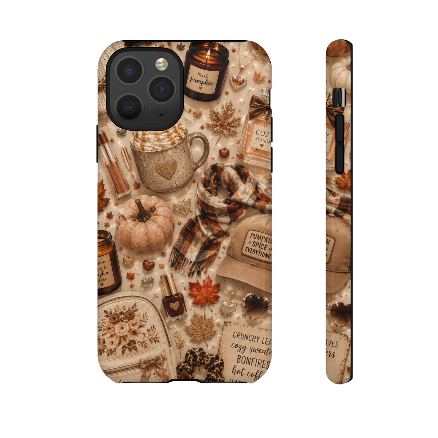 Sunflower Porch Co Cozy Autumn Mug and Pumpkin Pattern Phone Case | Fall Aesthetic