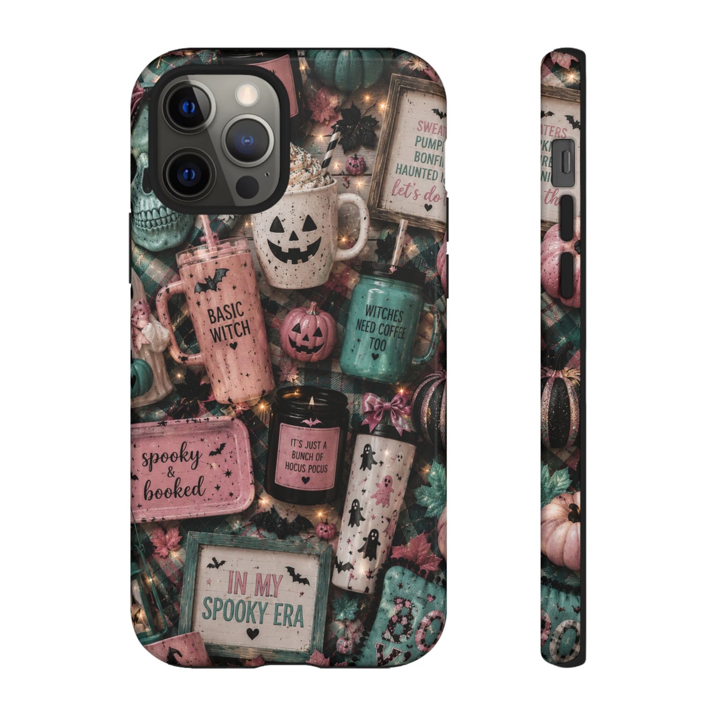 Sunflower Porch Co Spooky Mugs & Pumpkins Tough Cases | Halloween Collage Phone Case