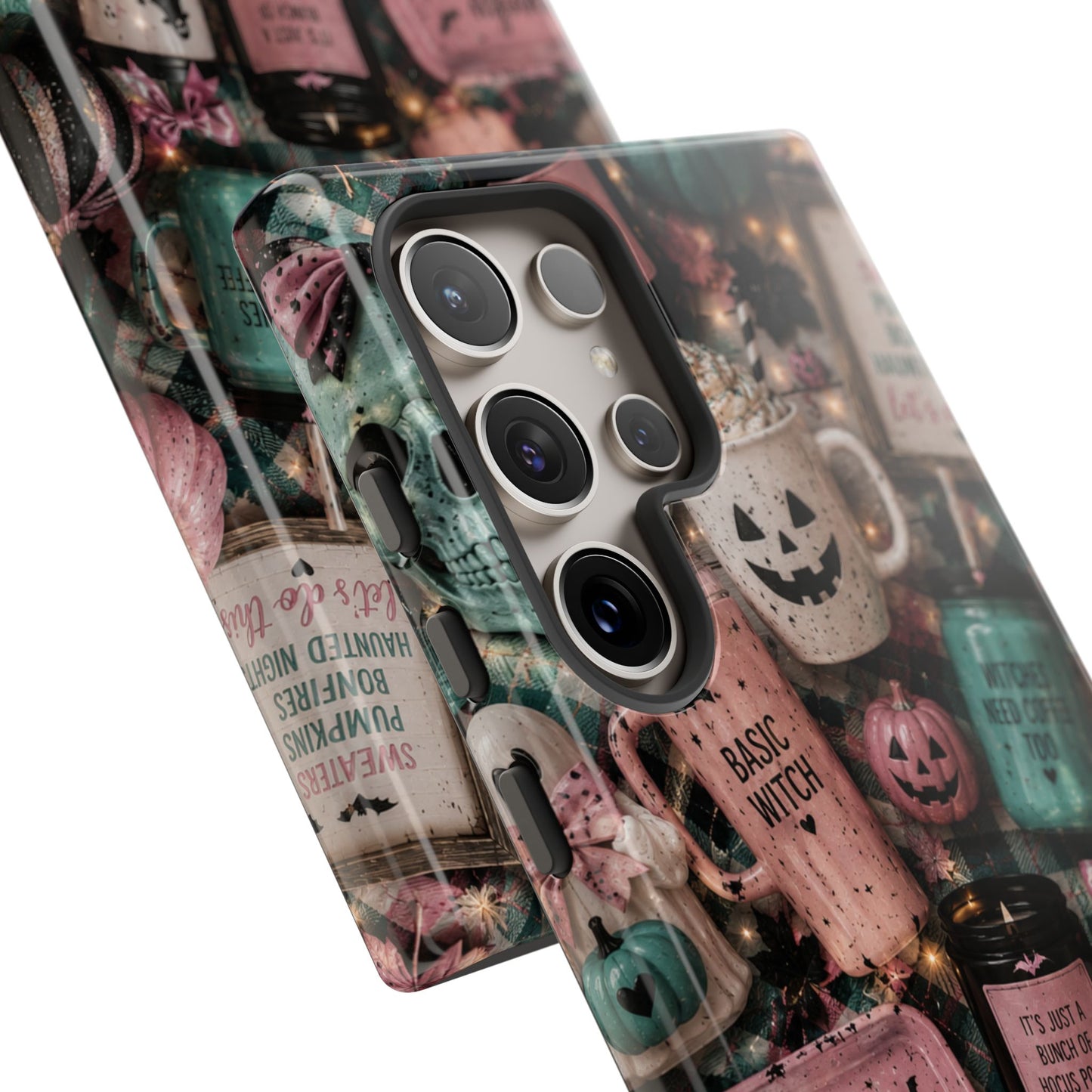 Sunflower Porch Co Spooky Mugs & Pumpkins Tough Cases | Halloween Collage Phone Case