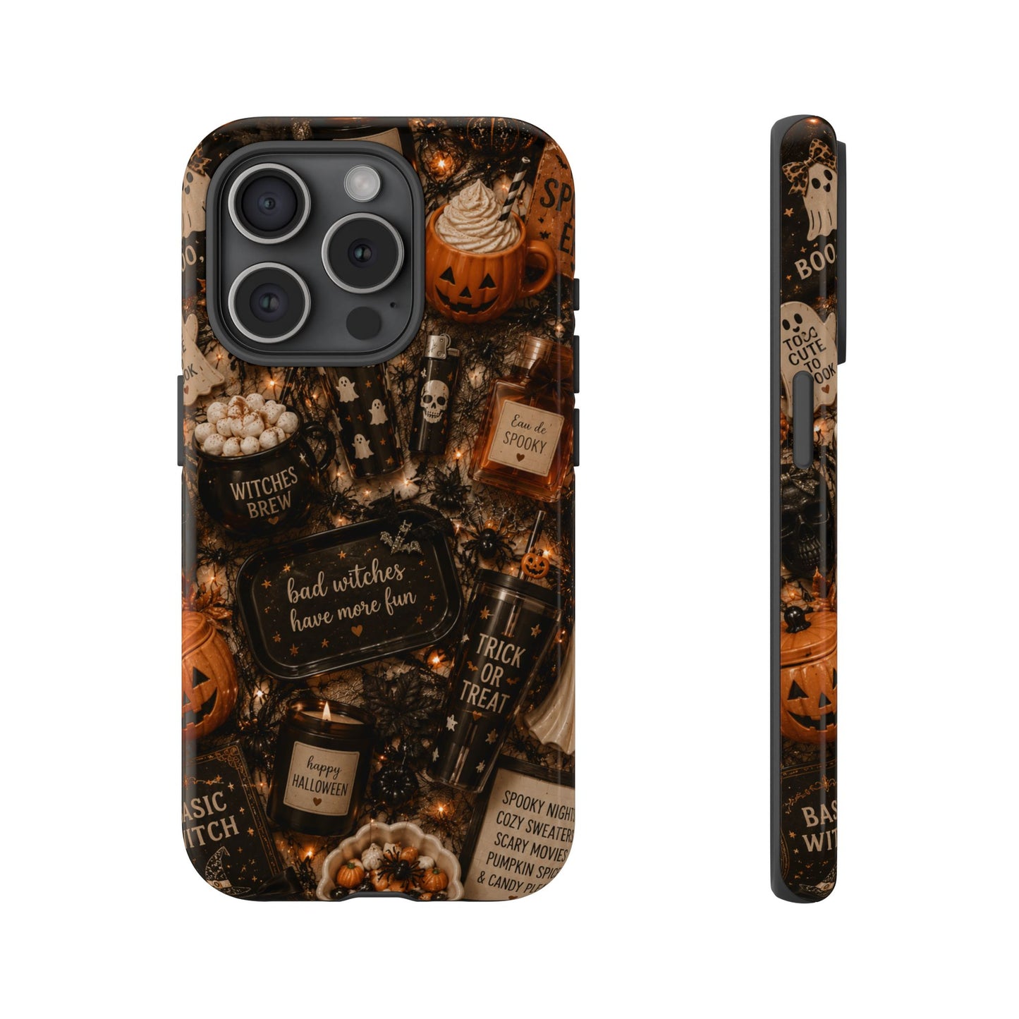 Sunflower Porch Co Halloween Collage phone case | spooky pumpkin witchy design
