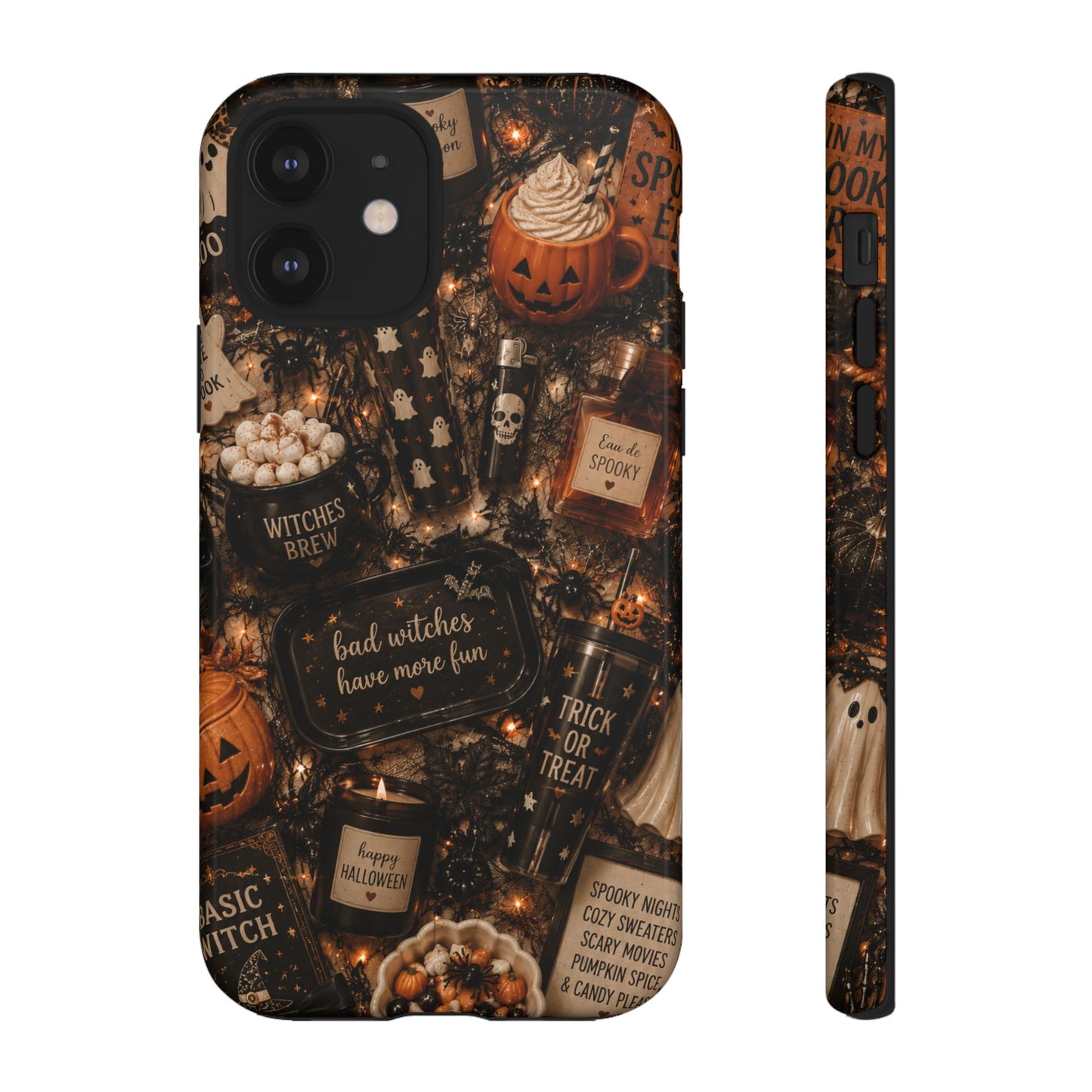 Sunflower Porch Co Halloween Collage phone case | spooky pumpkin witchy design
