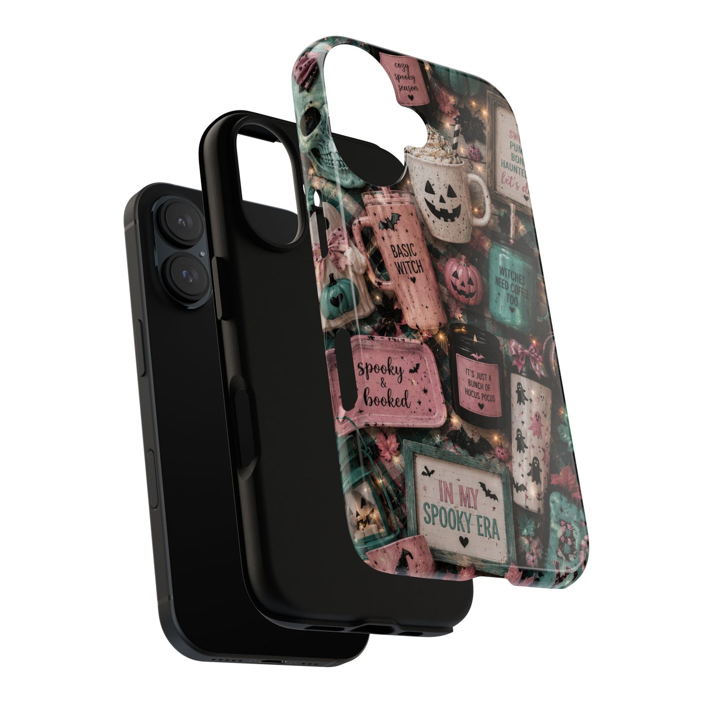 Sunflower Porch Co Spooky Mugs & Pumpkins Tough Cases | Halloween Collage Phone Case