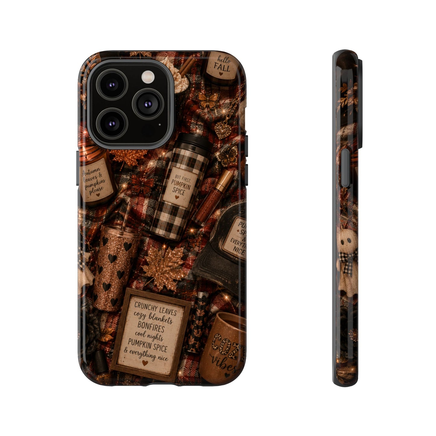 Sunflower Porch Co Cozy Pumpkin Spice Pattern Phone Case | Tough Cases