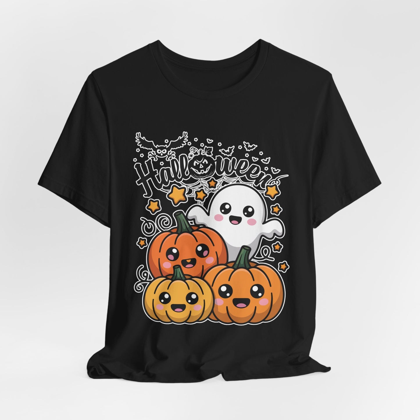 Cute Ghost and Pumpkins Halloween Tee | Pumpkin Trio Shirt