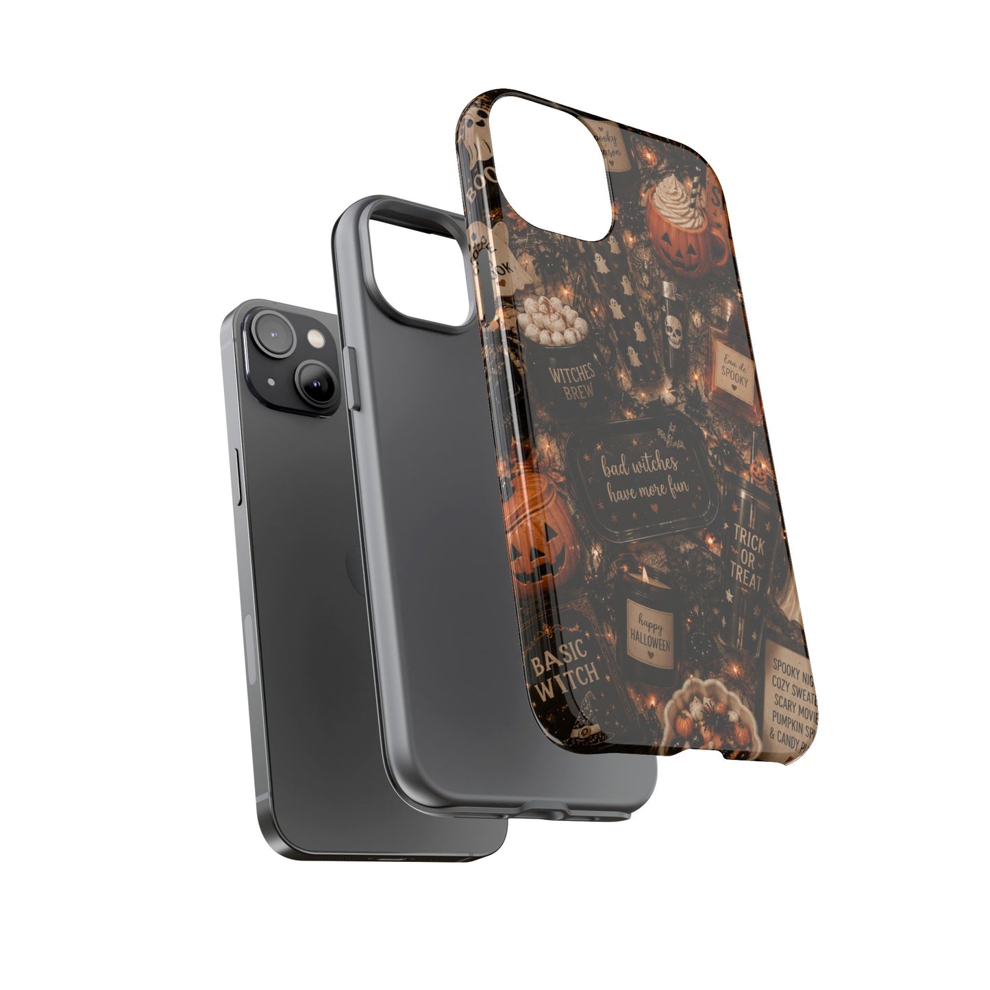 Sunflower Porch Co Halloween Collage phone case | spooky pumpkin witchy design