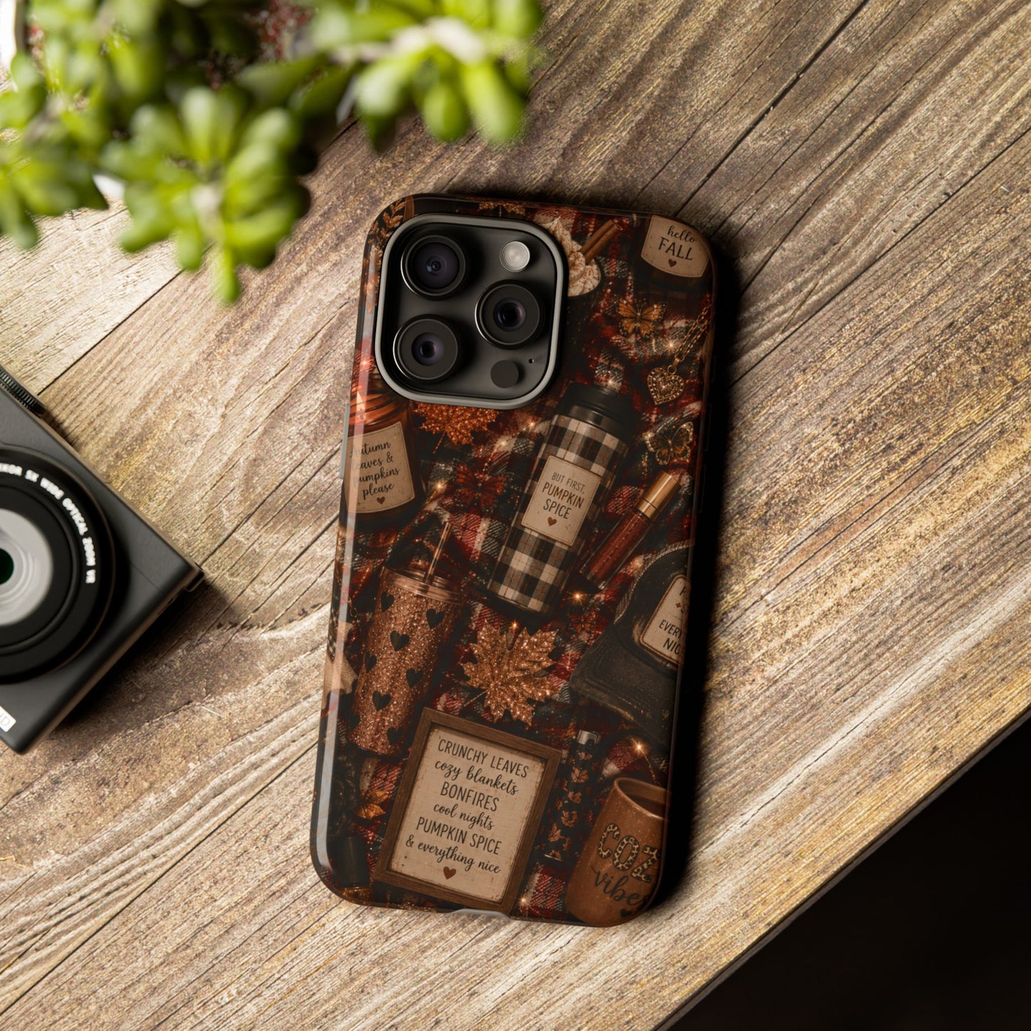 Sunflower Porch Co Cozy Pumpkin Spice Pattern Phone Case | Tough Cases