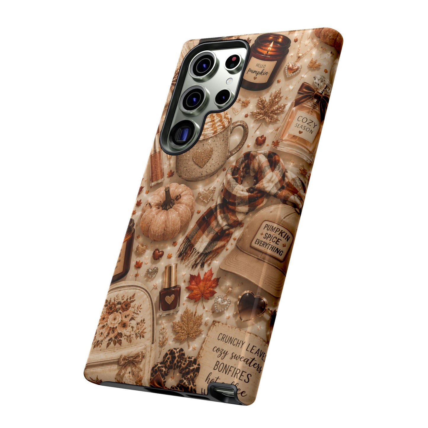 Sunflower Porch Co Cozy Autumn Mug and Pumpkin Pattern Phone Case | Fall Aesthetic