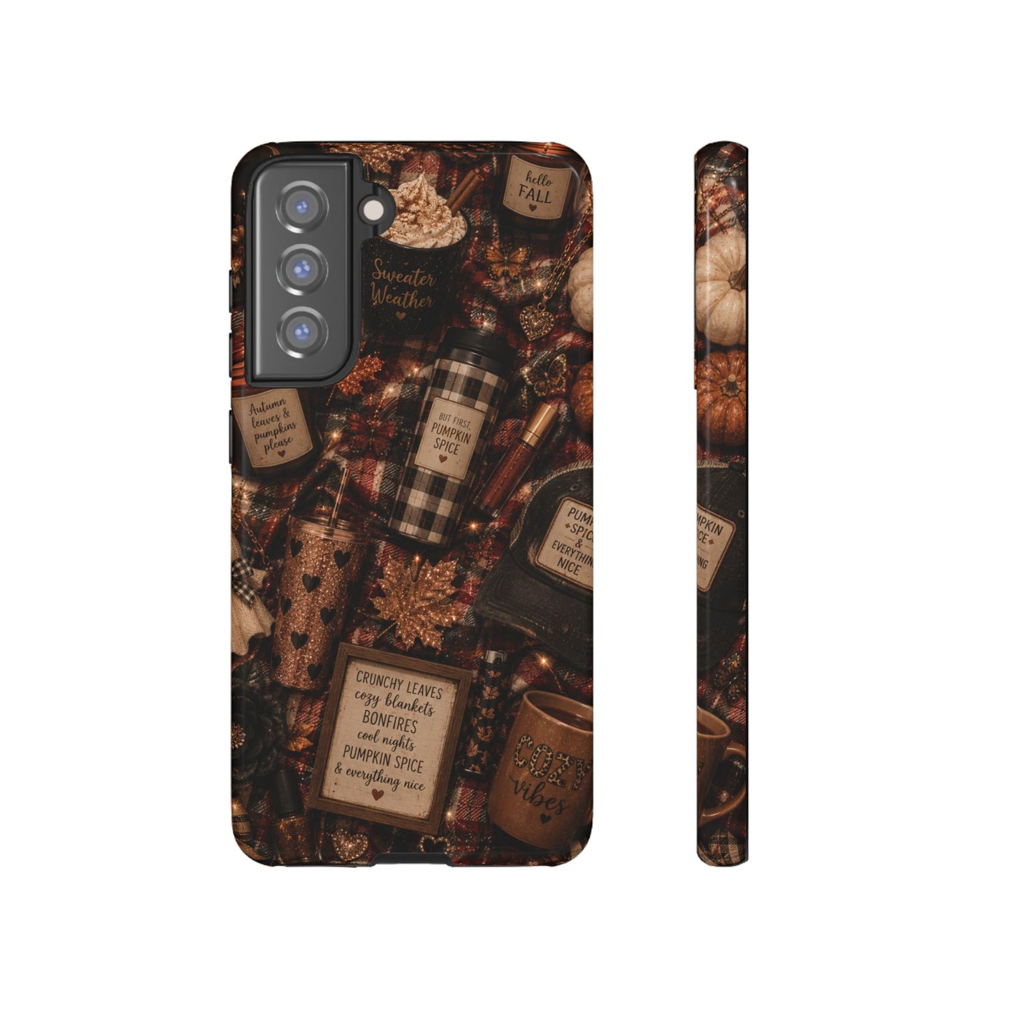 Sunflower Porch Co Cozy Pumpkin Spice Pattern Phone Case | Tough Cases