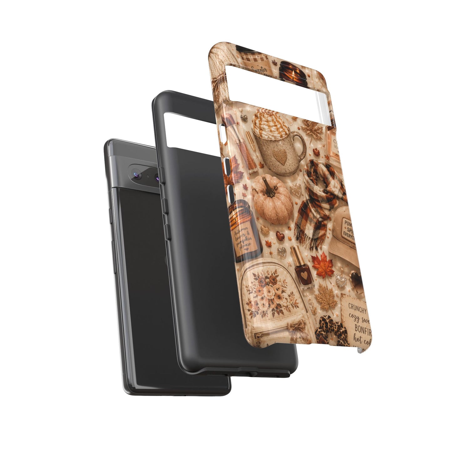 Sunflower Porch Co Cozy Autumn Mug and Pumpkin Pattern Phone Case | Fall Aesthetic
