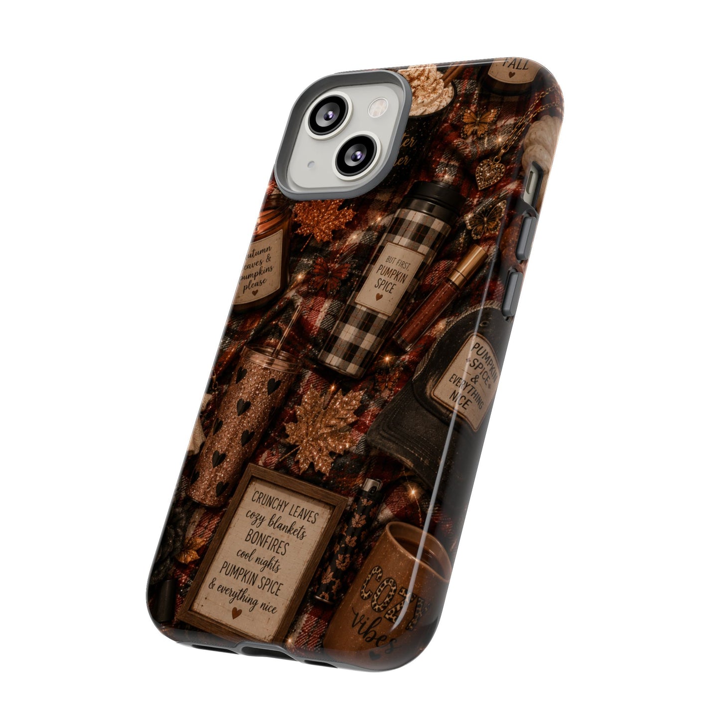 Sunflower Porch Co Cozy Pumpkin Spice Pattern Phone Case | Tough Cases