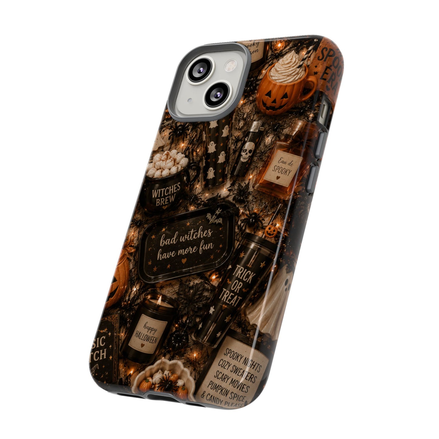 Sunflower Porch Co Halloween Collage phone case | spooky pumpkin witchy design