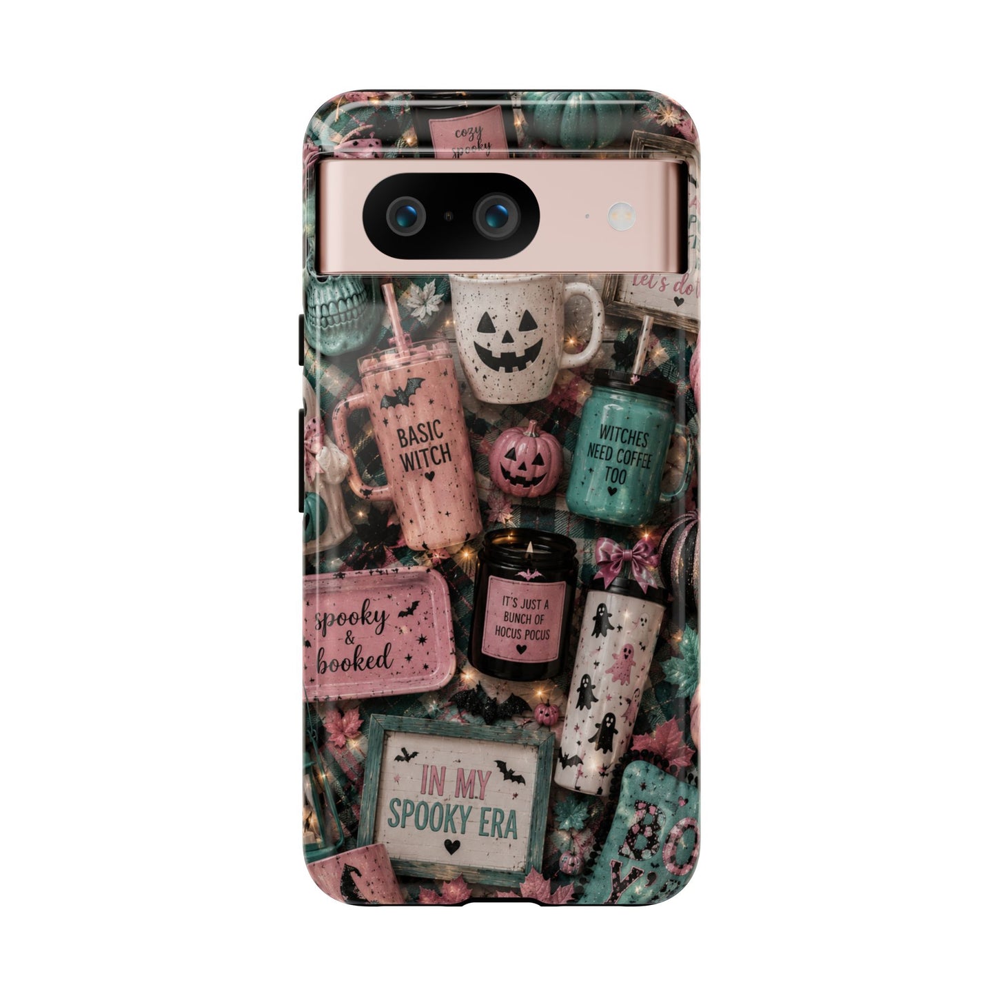 Sunflower Porch Co Spooky Mugs & Pumpkins Tough Cases | Halloween Collage Phone Case