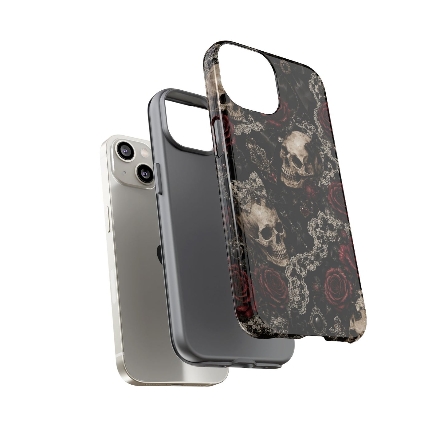 Skull and Red Roses phone case | Tough Cases