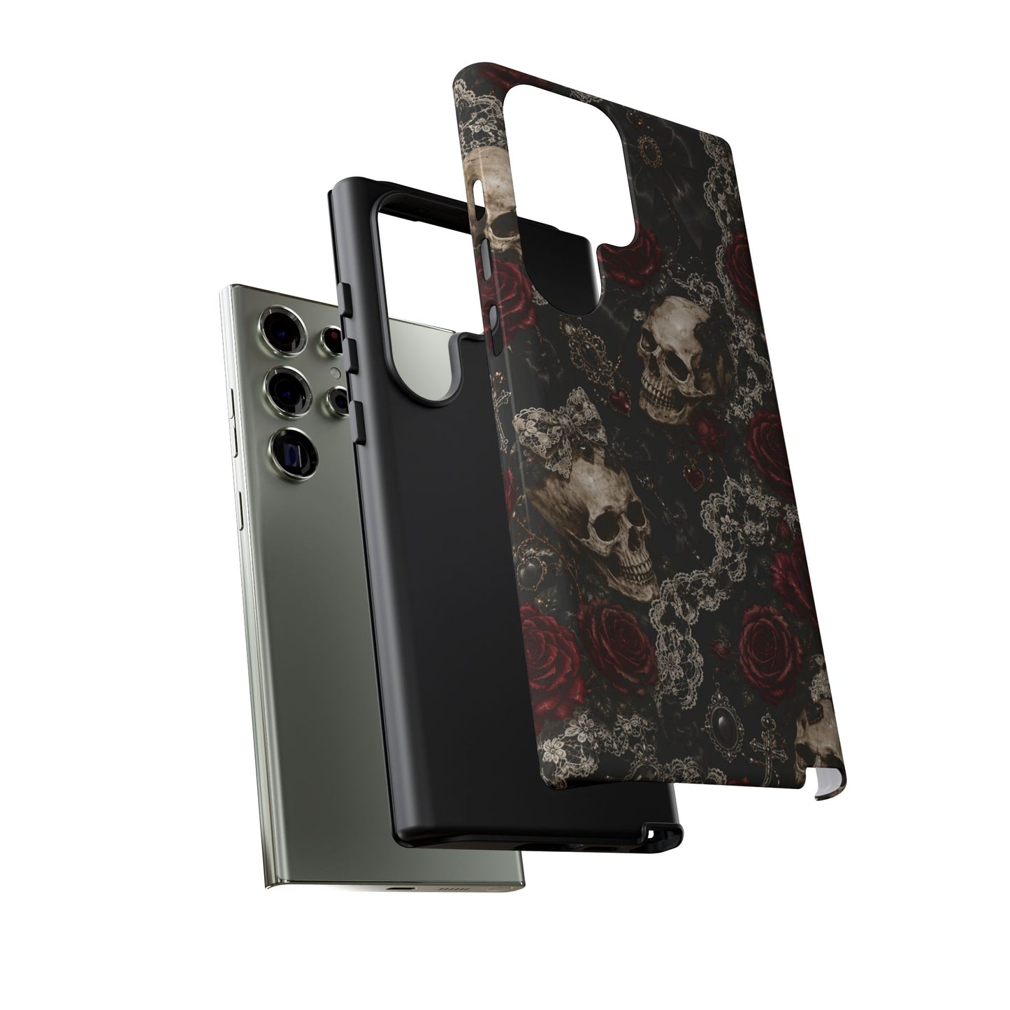 Skull and Red Roses phone case | Tough Cases