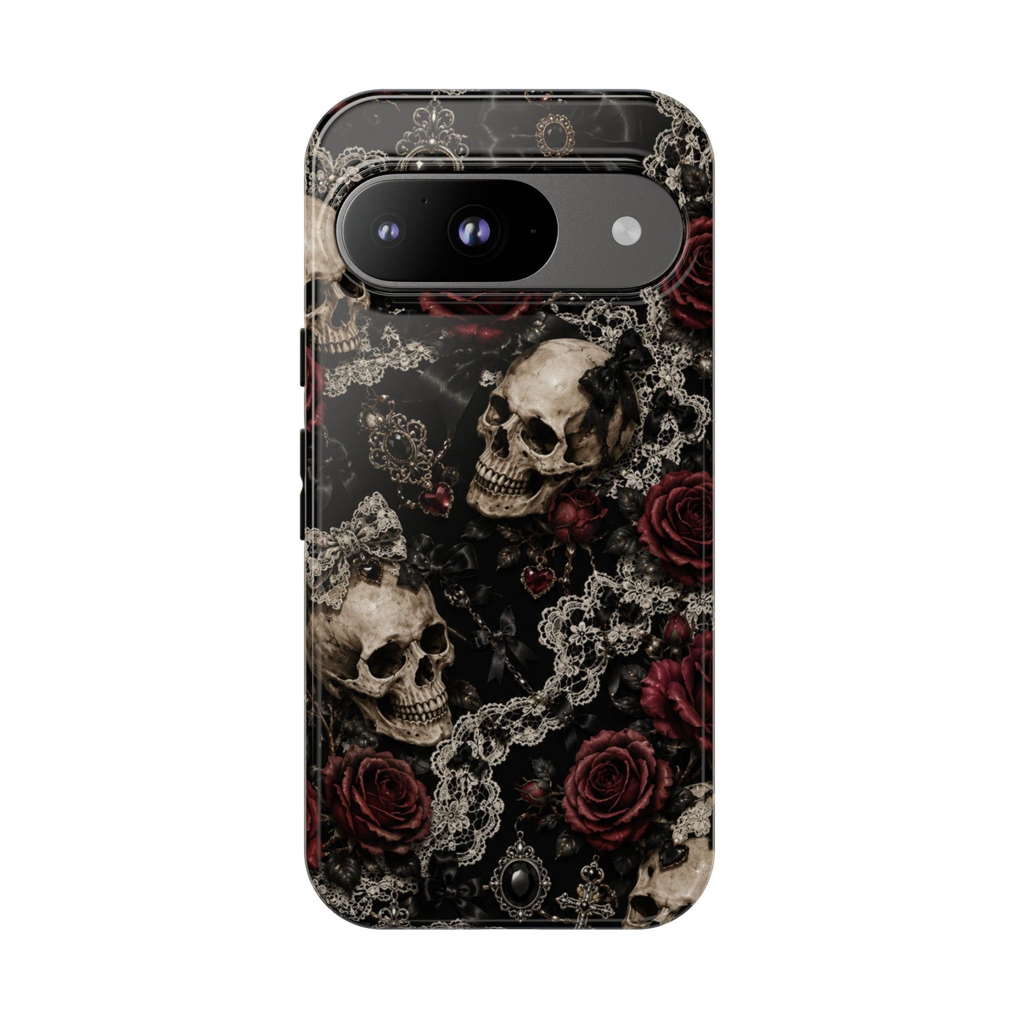 Skull and Red Roses phone case | Tough Cases