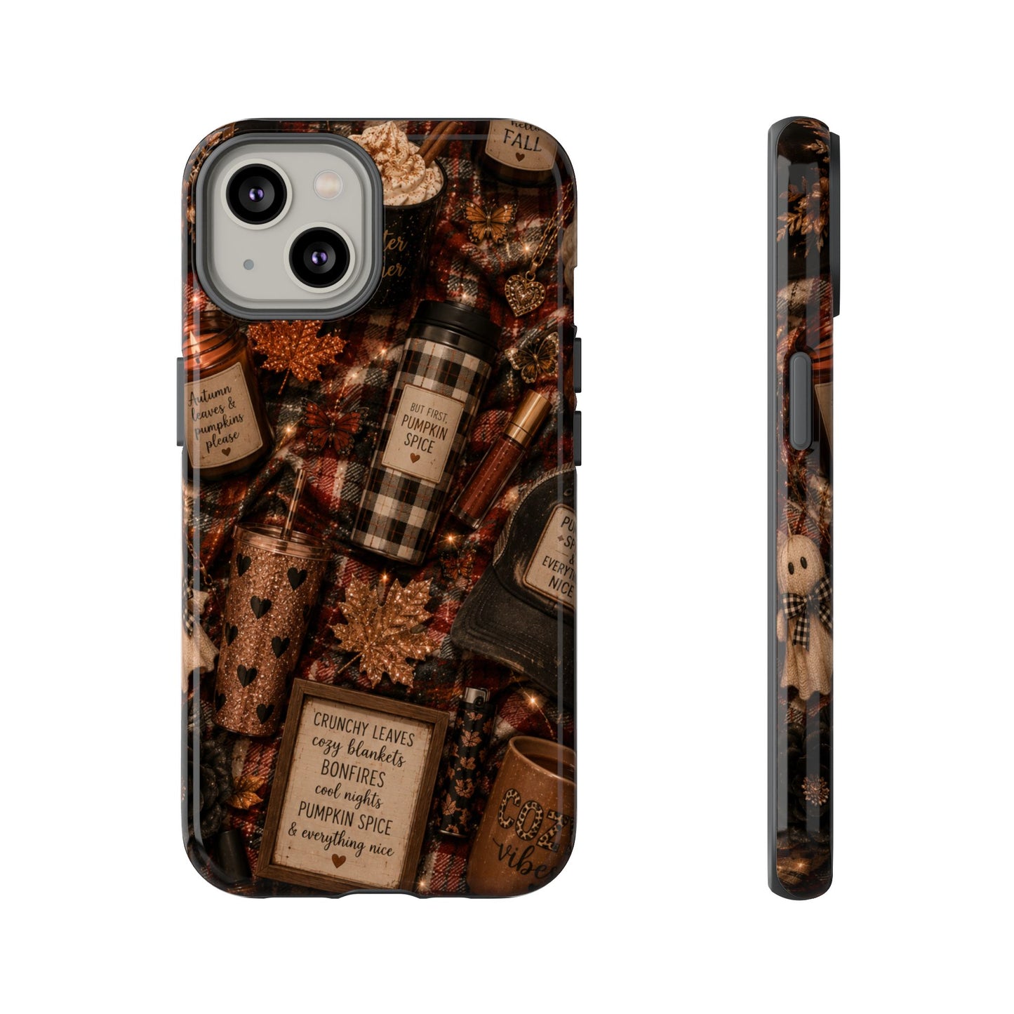 Sunflower Porch Co Cozy Pumpkin Spice Pattern Phone Case | Tough Cases
