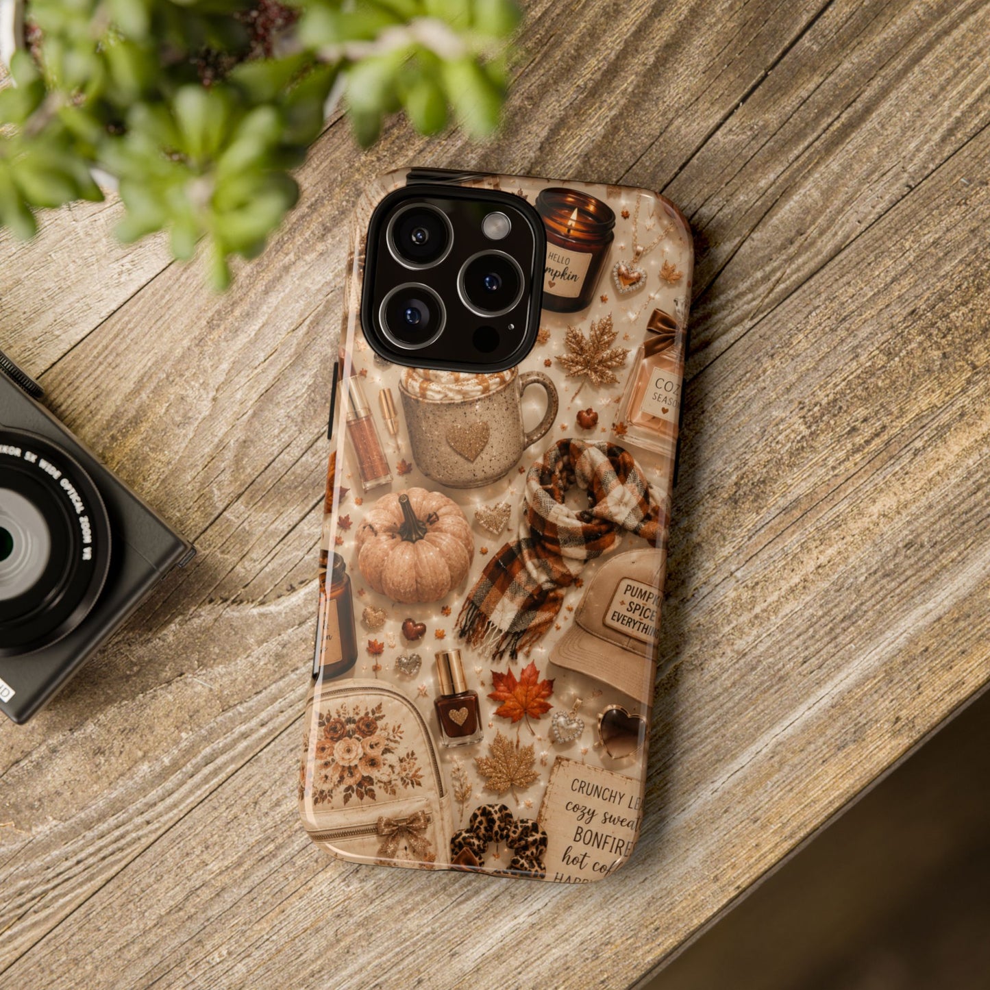 Sunflower Porch Co Cozy Autumn Mug and Pumpkin Pattern Phone Case | Fall Aesthetic