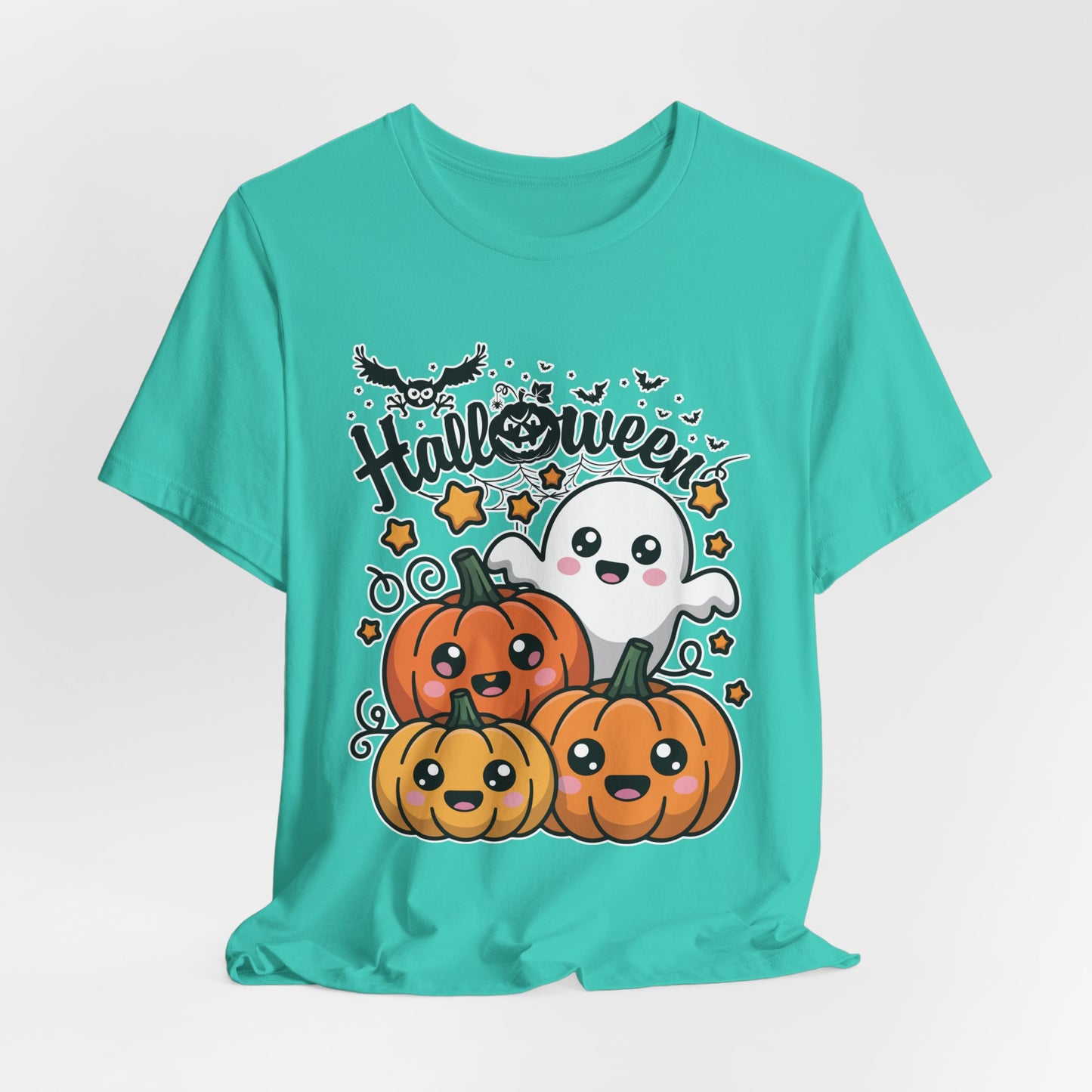Cute Ghost and Pumpkins Halloween Tee | Pumpkin Trio Shirt