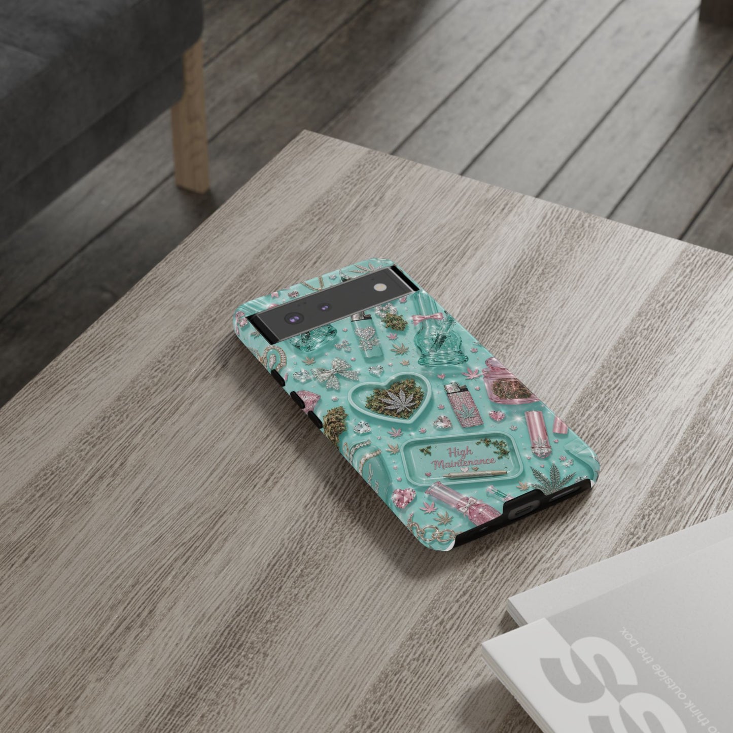 Sunflower Porch Co Mint Cannabis Pattern Phone Case | Tough Case