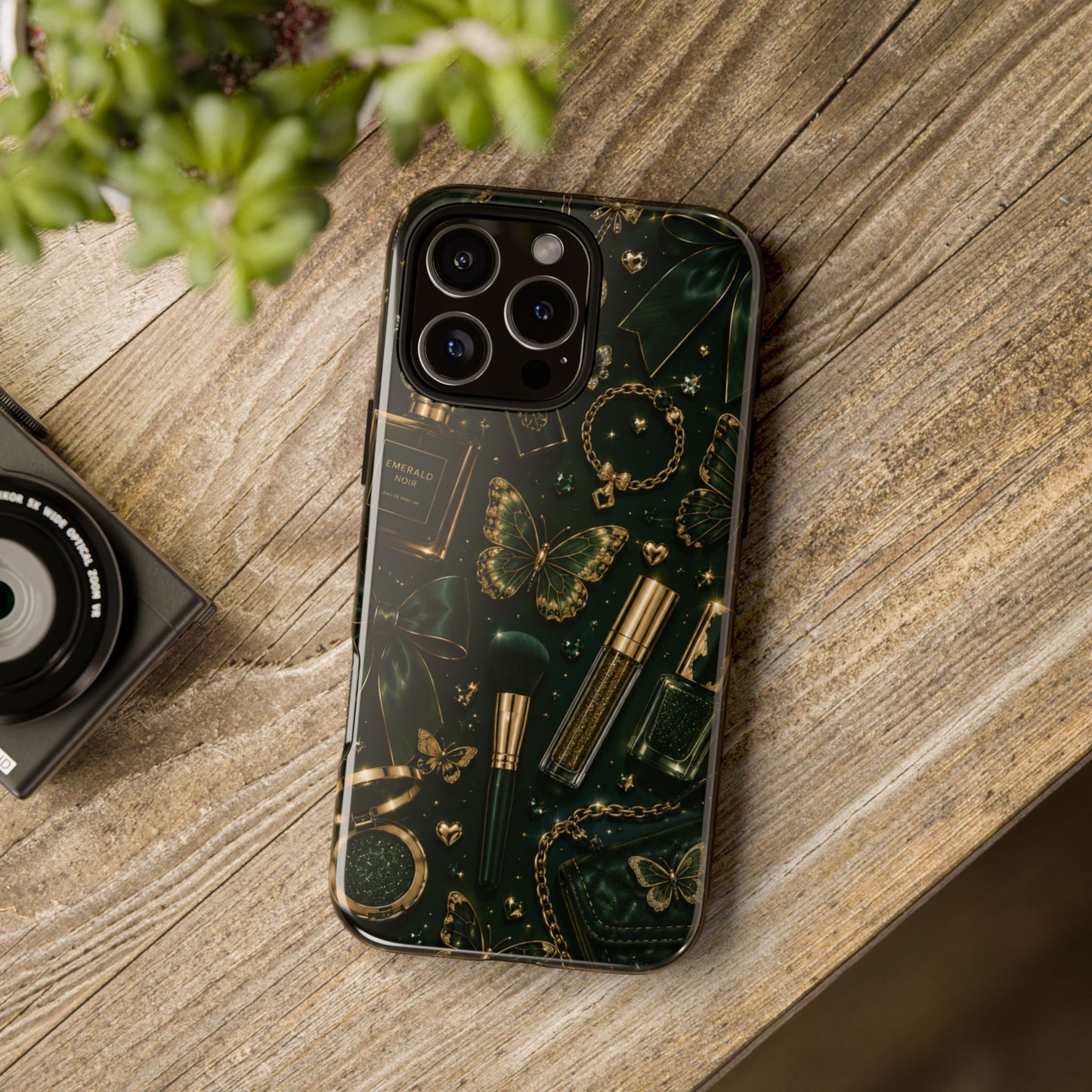 Sunflower Porch Co Vintage Gold Makeup Pattern Phone Case | Tough Case