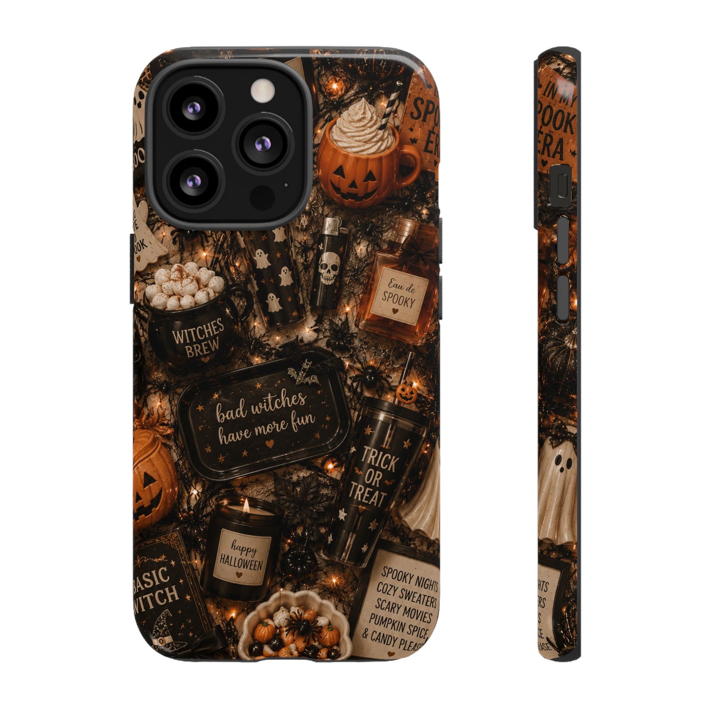 Sunflower Porch Co Halloween Collage phone case | spooky pumpkin witchy design