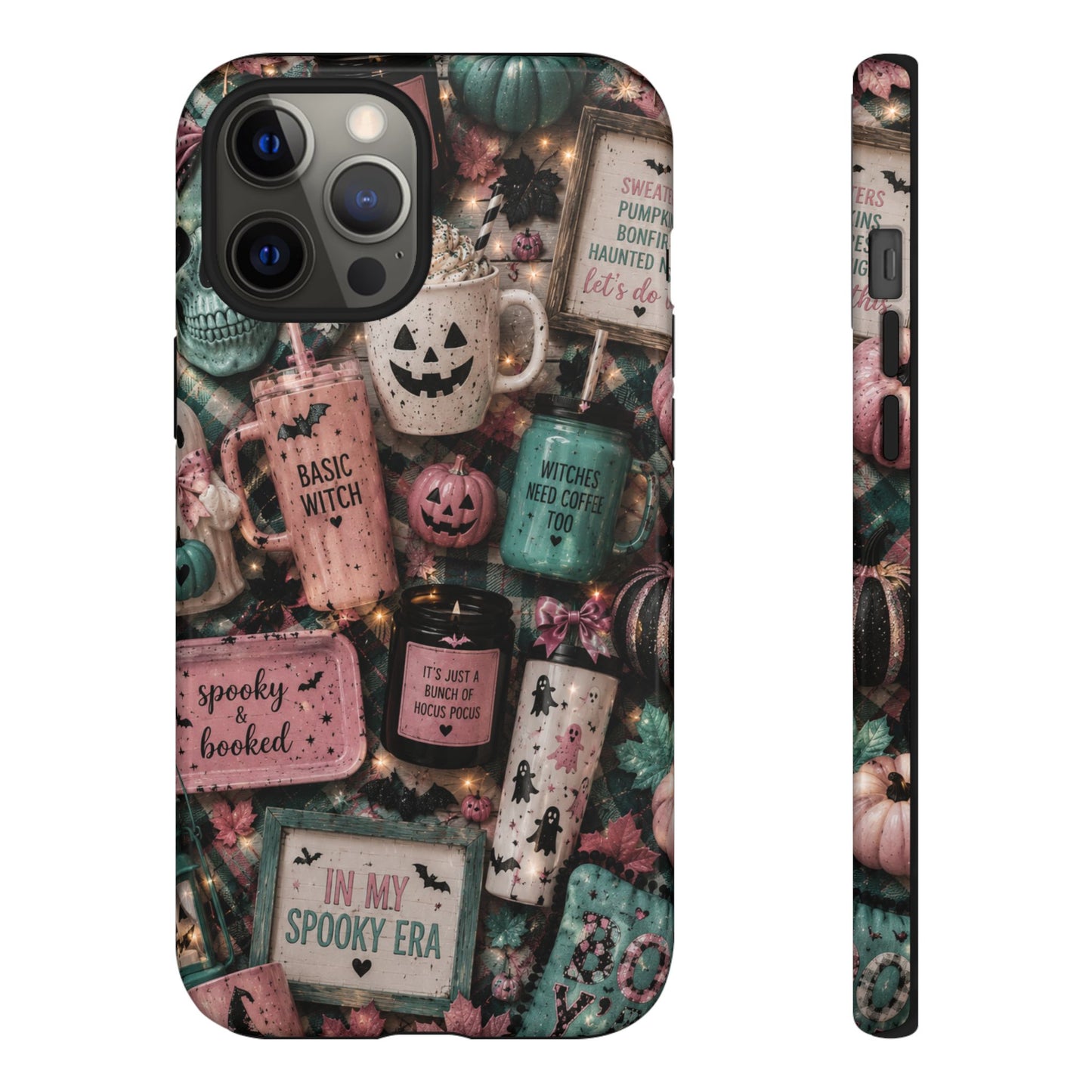 Sunflower Porch Co Spooky Mugs & Pumpkins Tough Cases | Halloween Collage Phone Case
