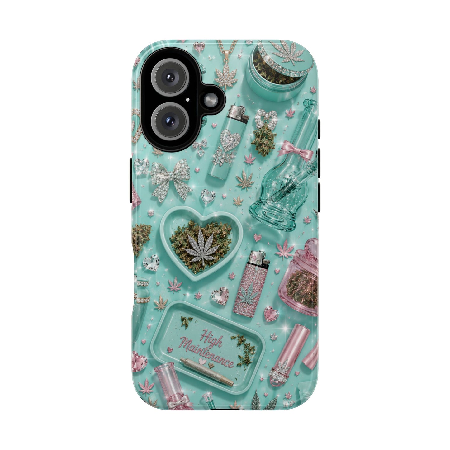 Sunflower Porch Co Mint Cannabis Pattern Phone Case | Tough Case