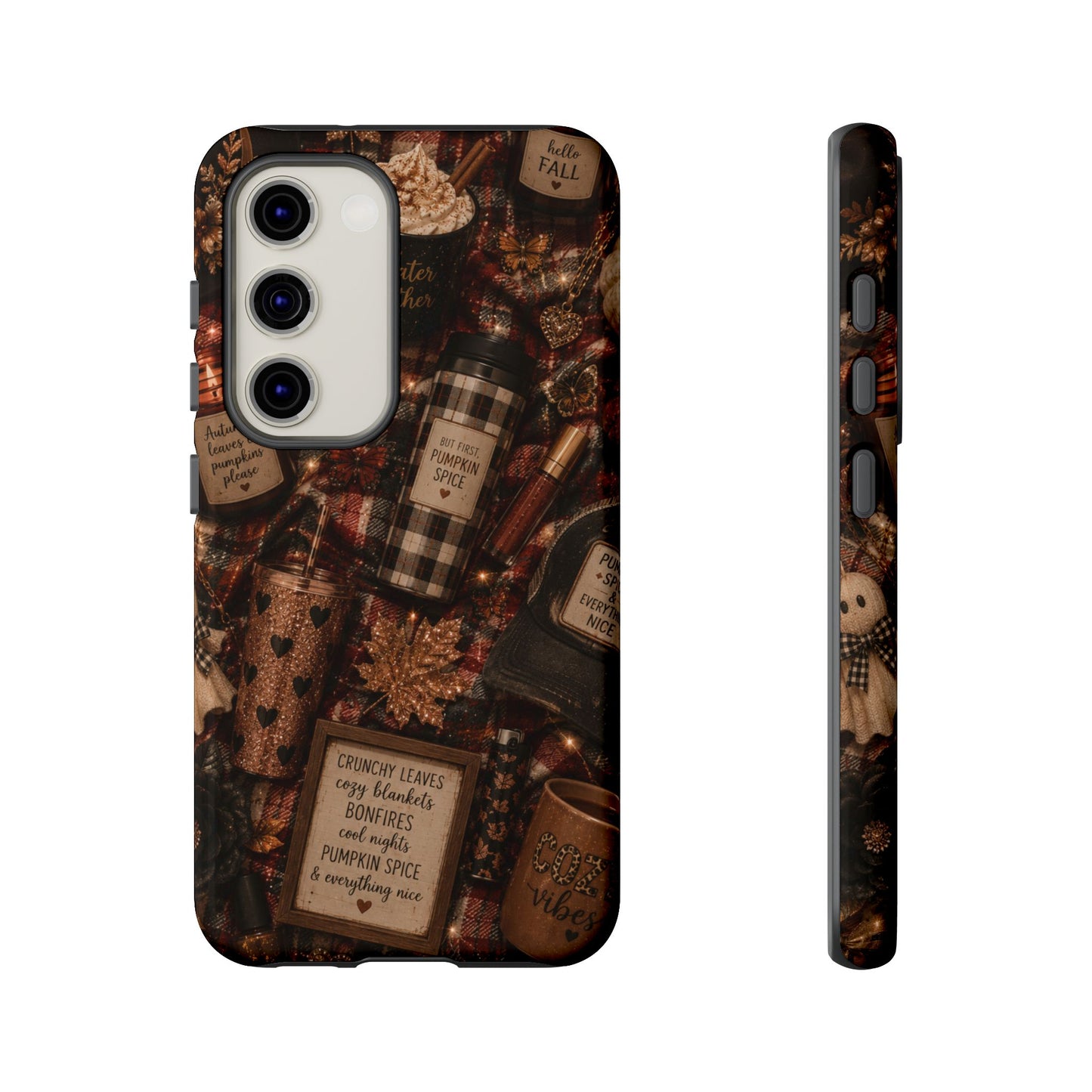 Sunflower Porch Co Cozy Pumpkin Spice Pattern Phone Case | Tough Cases
