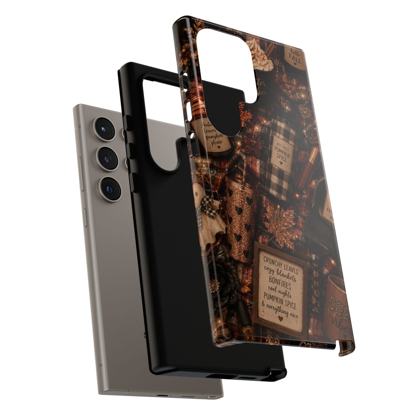 Sunflower Porch Co Cozy Pumpkin Spice Pattern Phone Case | Tough Cases