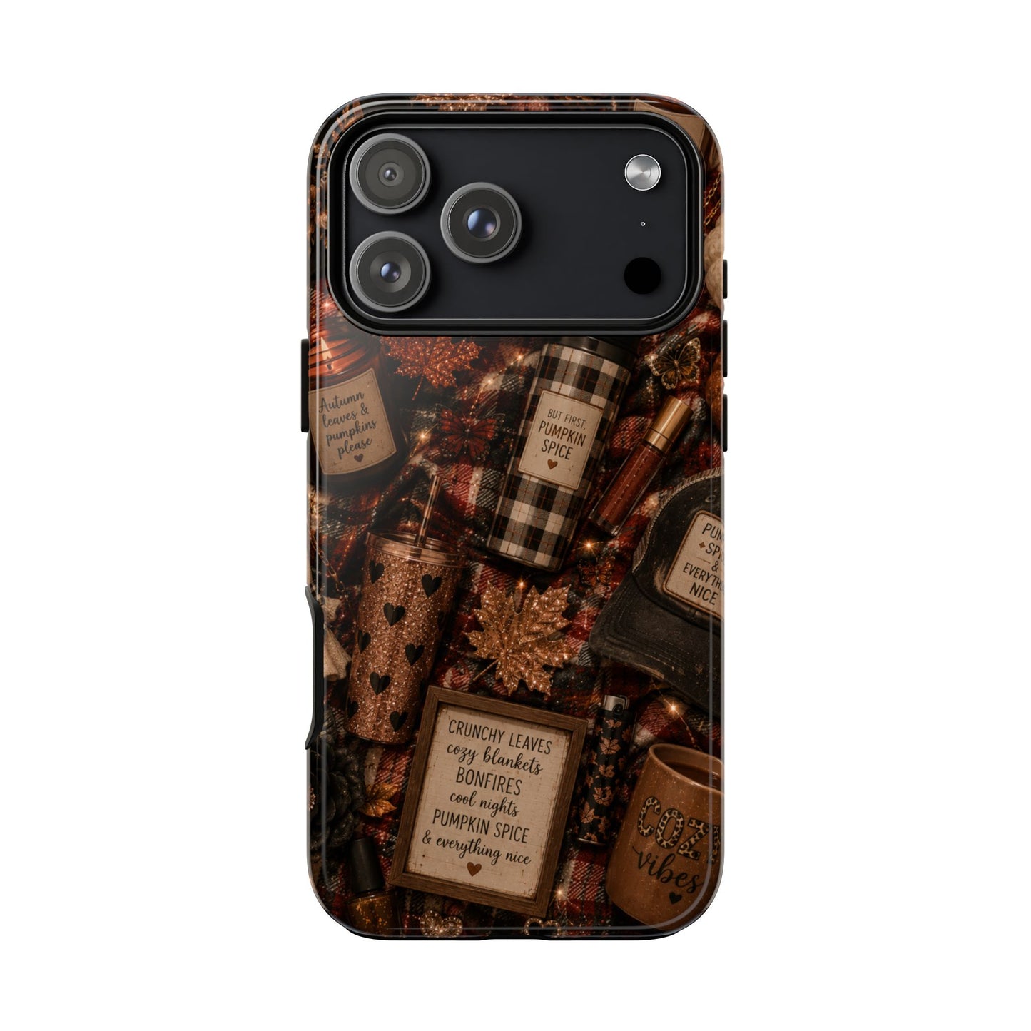 Sunflower Porch Co Cozy Pumpkin Spice Pattern Phone Case | Tough Cases