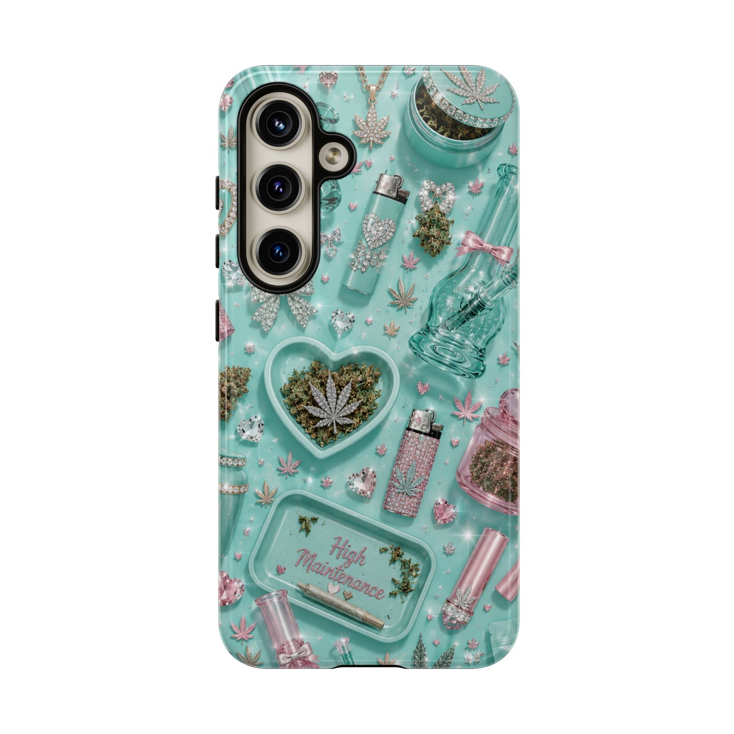 Sunflower Porch Co Mint Cannabis Pattern Phone Case | Tough Case