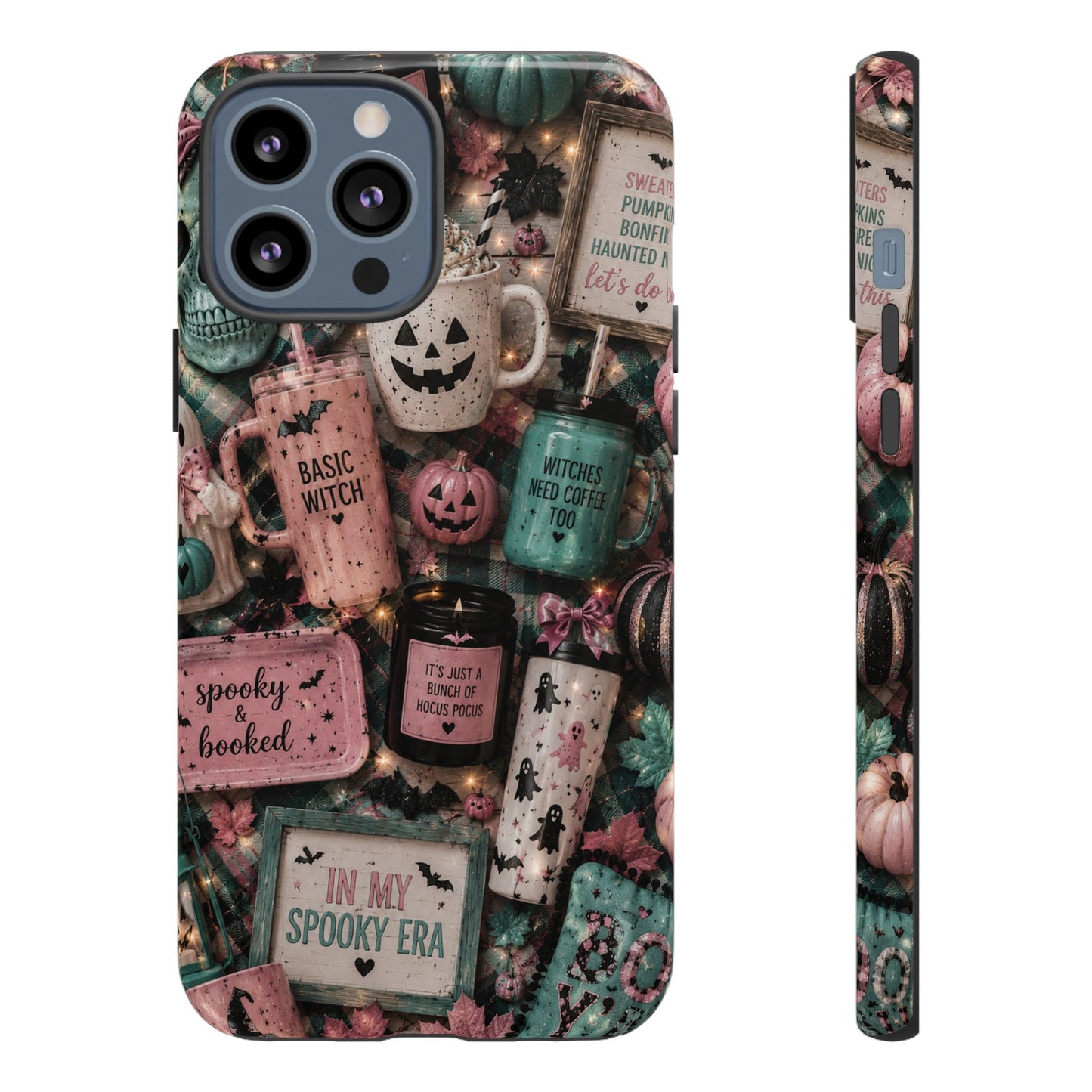 Sunflower Porch Co Spooky Mugs & Pumpkins Tough Cases | Halloween Collage Phone Case