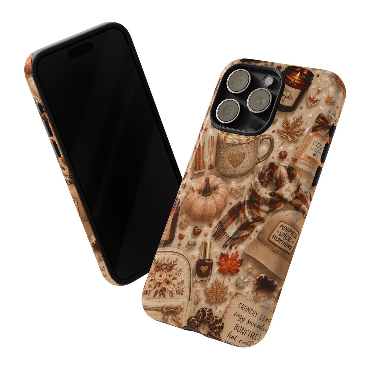 Sunflower Porch Co Cozy Autumn Mug and Pumpkin Pattern Phone Case | Fall Aesthetic