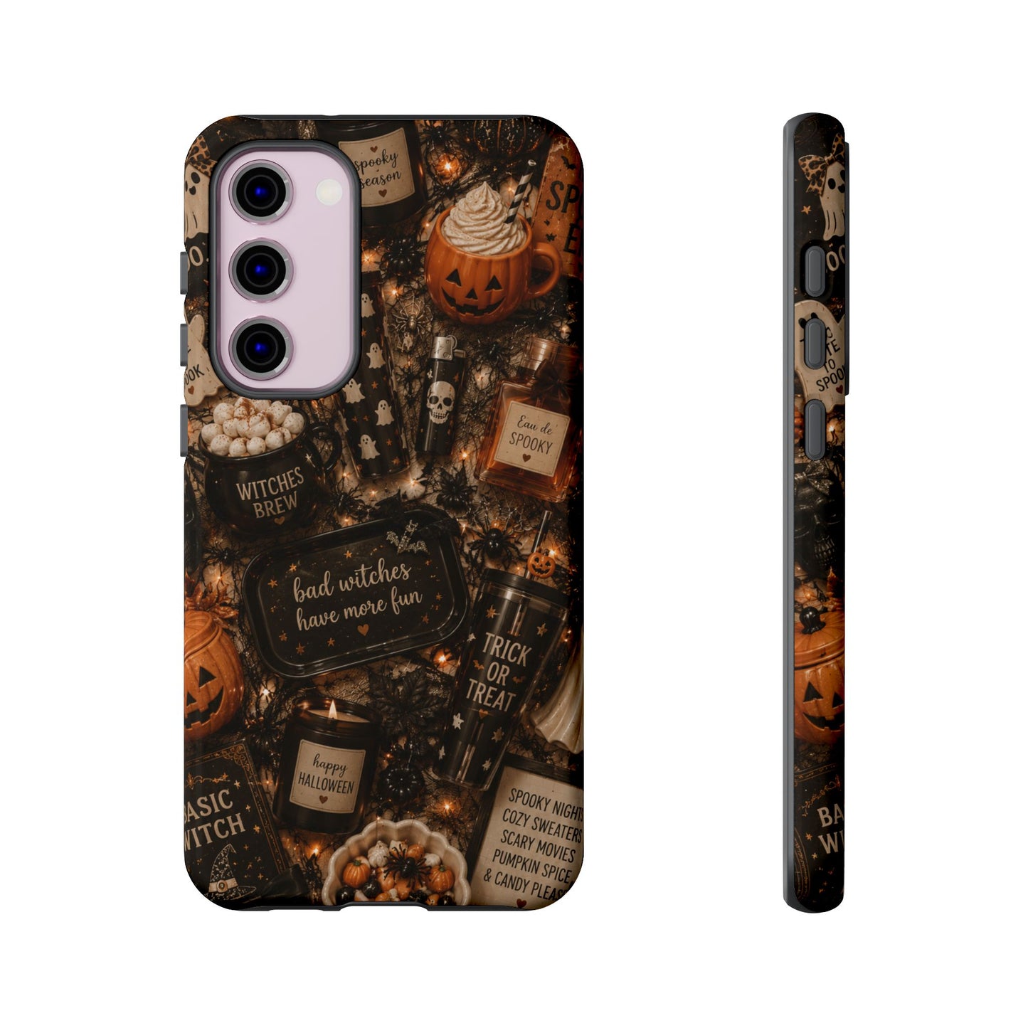 Sunflower Porch Co Halloween Collage phone case | spooky pumpkin witchy design